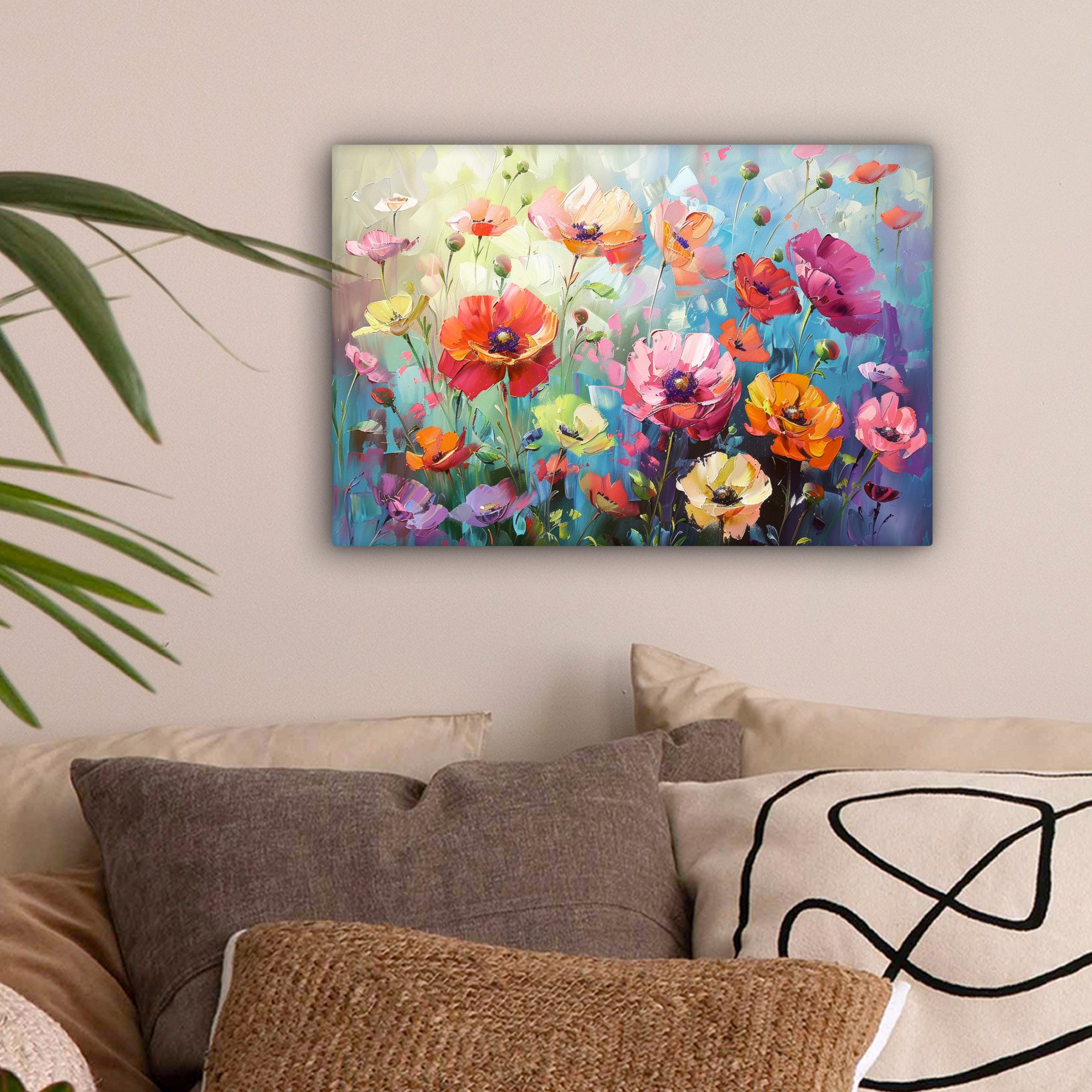 OneMillionCanvasses® Leinwandbild Blumen - Bunt - Aquarelle - Natur - Somme günstig online kaufen