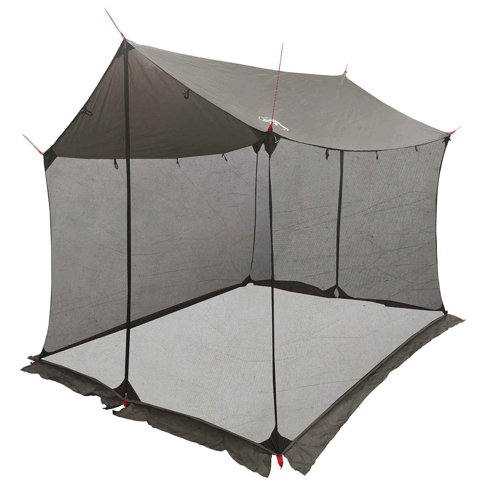 vidaXL Tarp-Zelt Camping-Tarp mit Netzwänden Braun Grau 270 x 210 x 210 cm, (1 tlg)