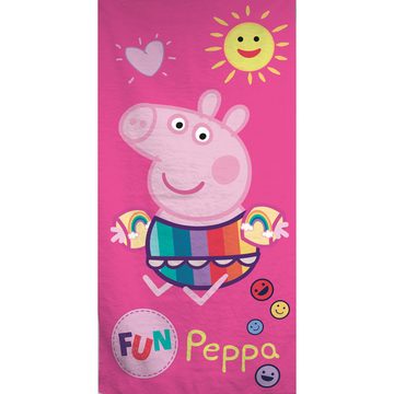 BERONAGE Strandtücher Peppa Wutz Pig Kinder Badetuch Beach Fun 60x120, 100% Baumwolle (1-St), Frottee in Velours-Qualität