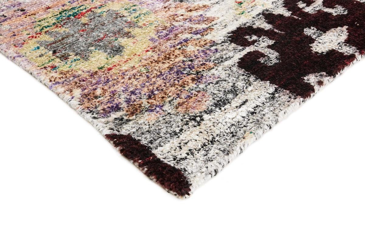 Orientteppich Sari rechteckig, 139x201 Höhe: Handgeknüpfter mm Silk 5 Nain Orientteppich, Trading