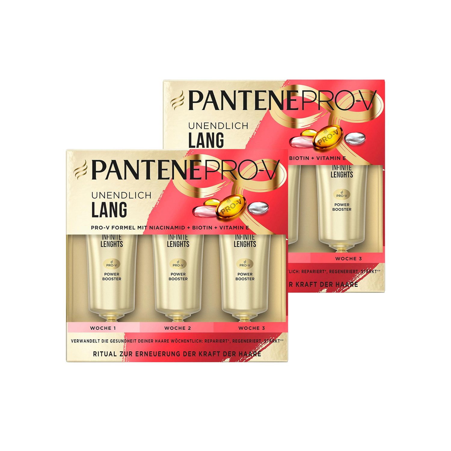 Pantene Haarspülung 2 x Pantene Pro-V Power Booster Уход за волосами Ampullen Unendlich Lang je