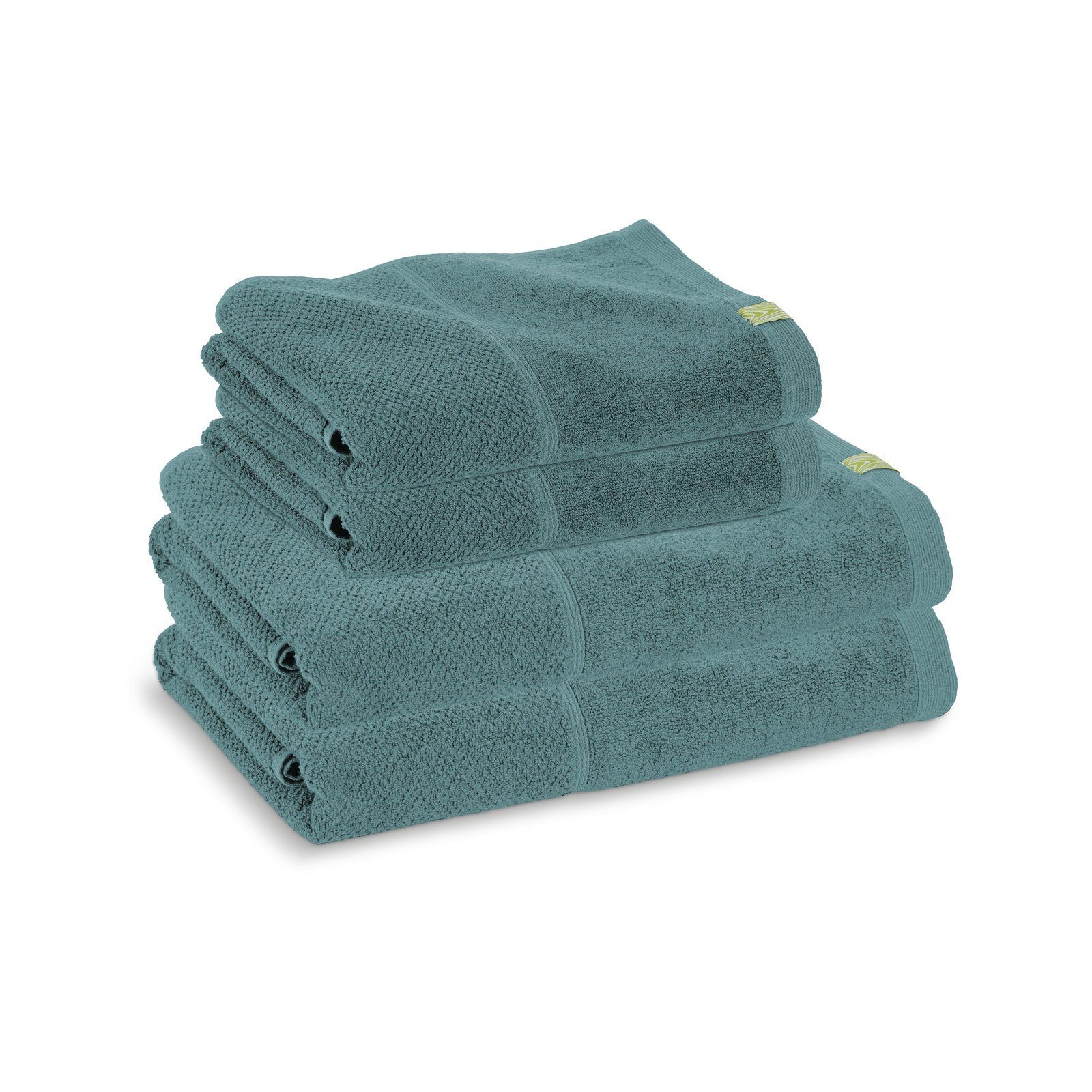 Kushel Handtücher The Daily Set, trocknet schnell, bleibt weich, umweltfreundlich, fair hergestellt Aqua Green