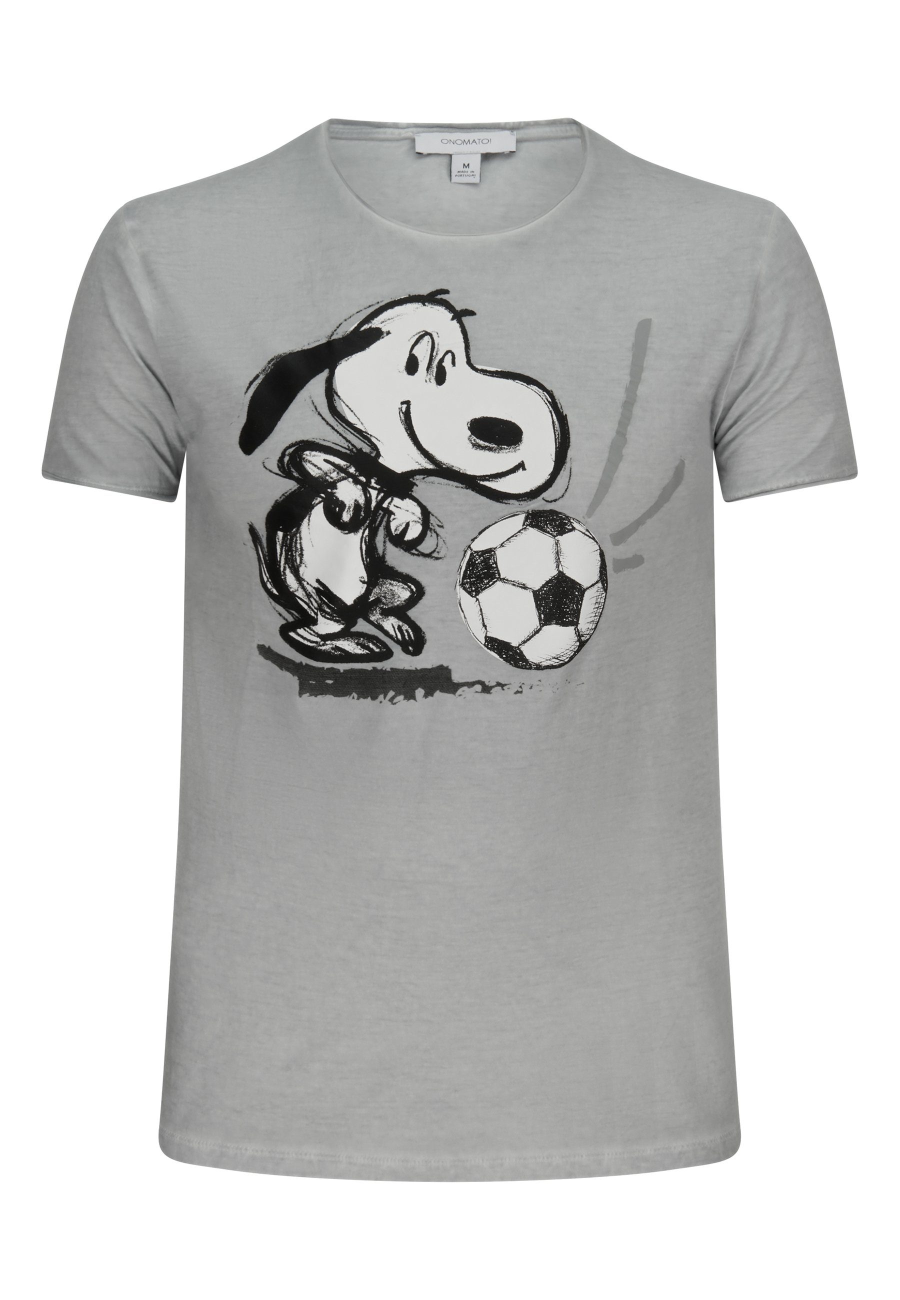ONOMATO! T-Shirt Herren T-Shirt Fussball Kurzarm-Shirt Snoopy Peanuts