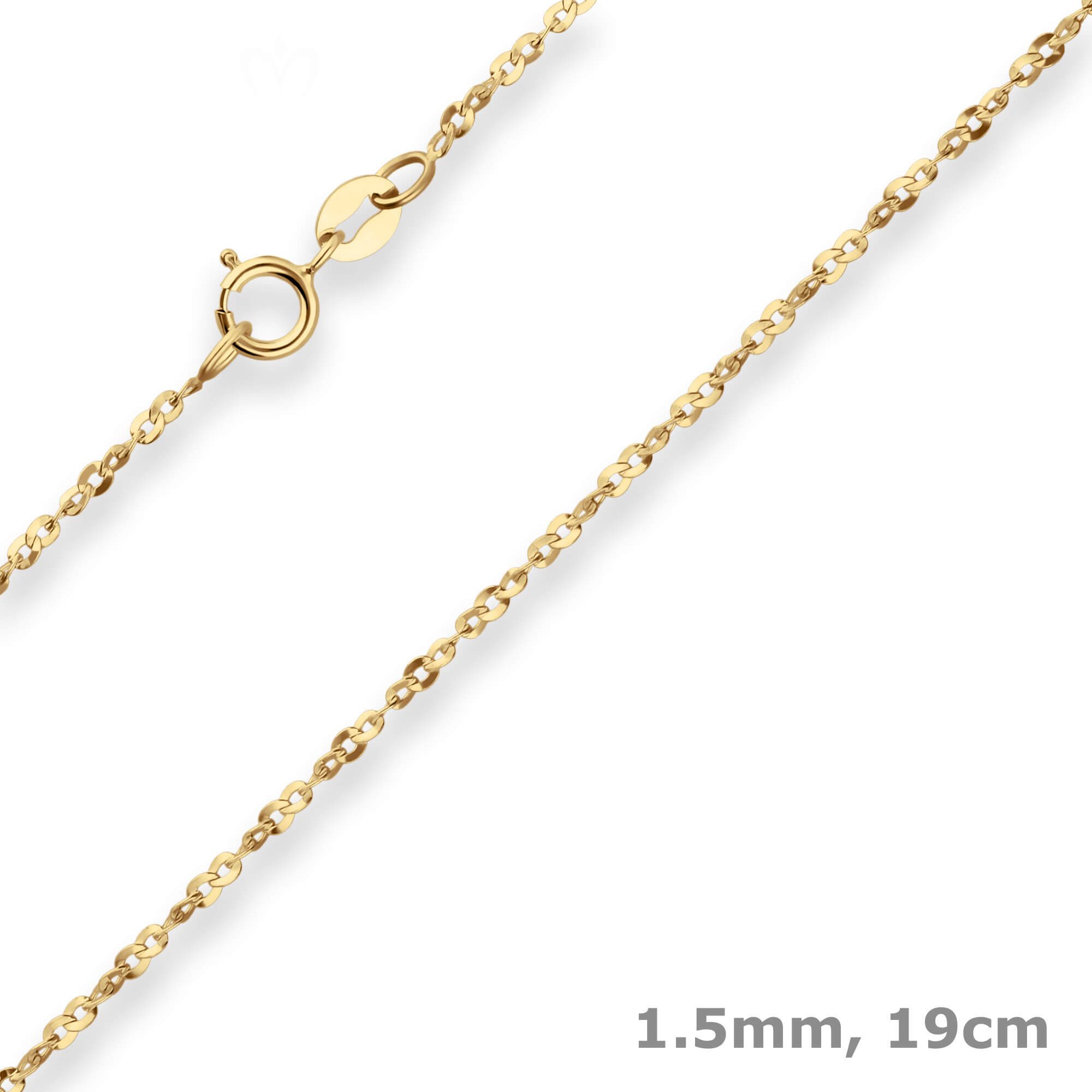 Goldarmband 1,5mm Armband Fantasiekette aus 750 Gelbgold 19cm