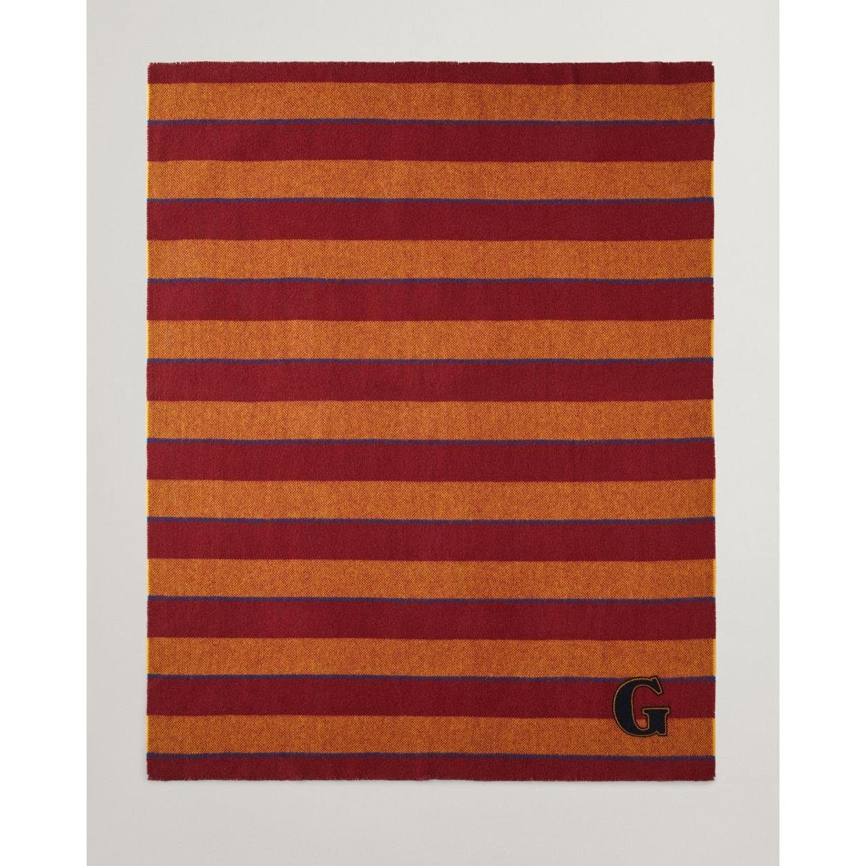 Home Stripe Varsity (130x180cm), Gant Throw Gant Plumped Red Wohndecke Wolldecke