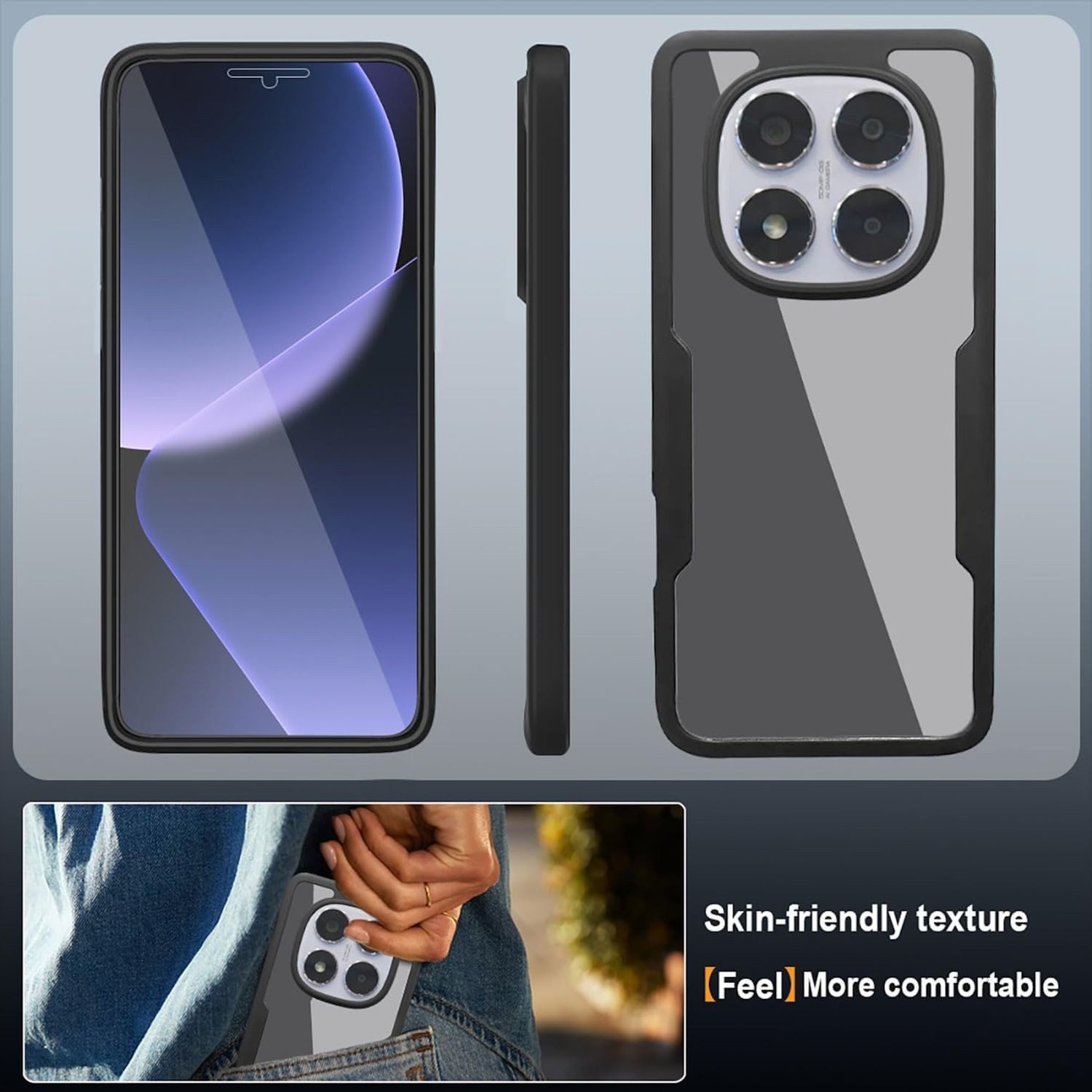 Wigento Handyhülle Für Xiaomi Redmi Note 14 Pro / Pro Plus 5G Full Cover 360 Grad Hülle, 360 Grad Schutz, stoßdämpfend, robust