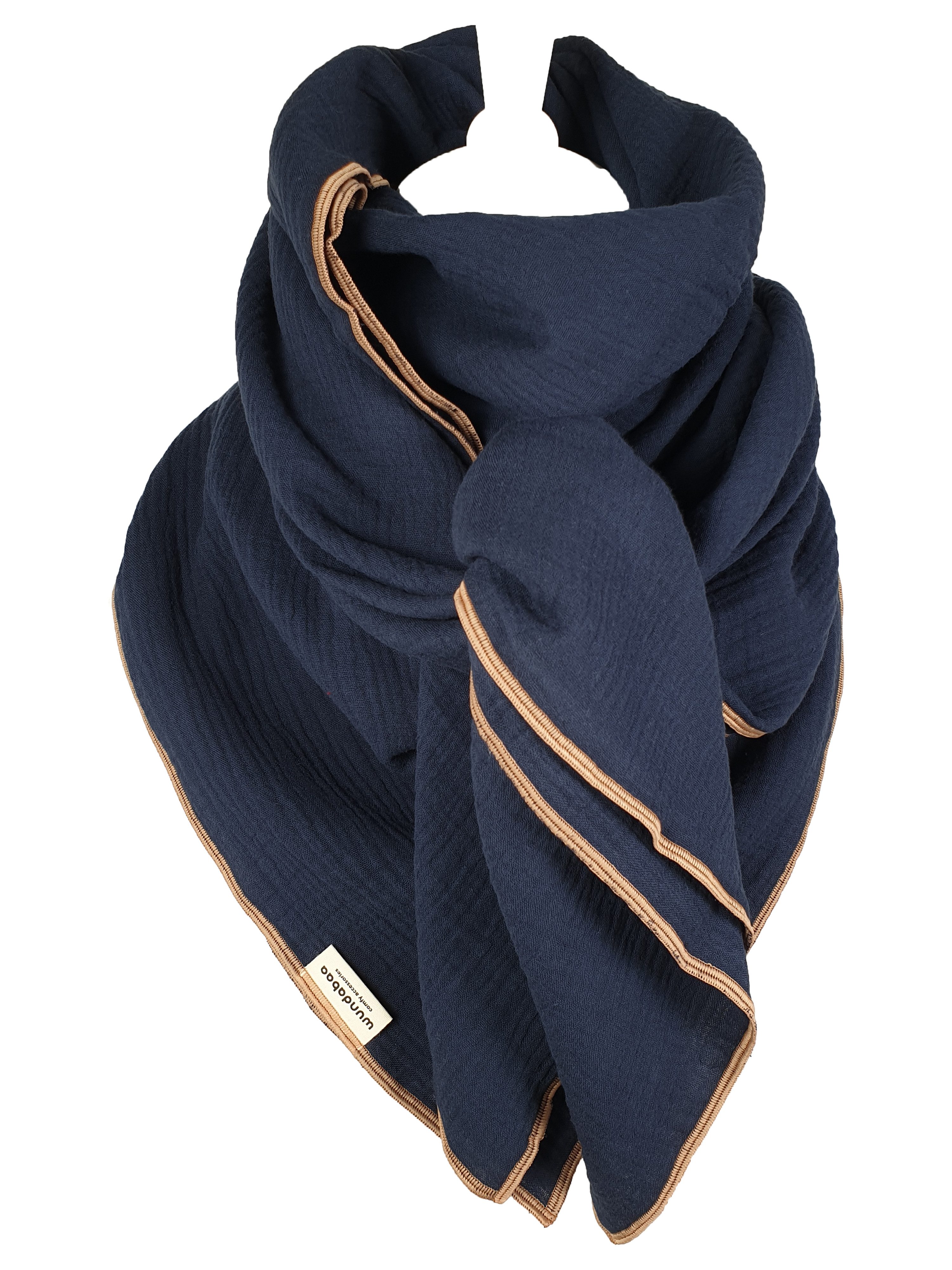 wundabaa Halstuch Halstuch Musselin blau in Farbvarianten