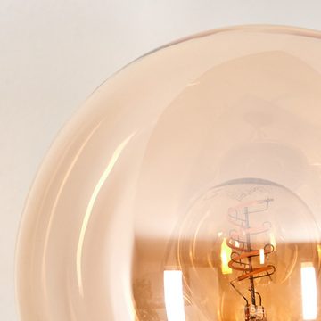 hofstein Stehlampe Stehlampe aus Metall/Glas in Schwarz/Bernstein/Rauch/Klar, ohne Leuchtmittel, Leuchte mit Glasschirmen(15cm), Schalter, 5xE14, ohne Leuchtmittel