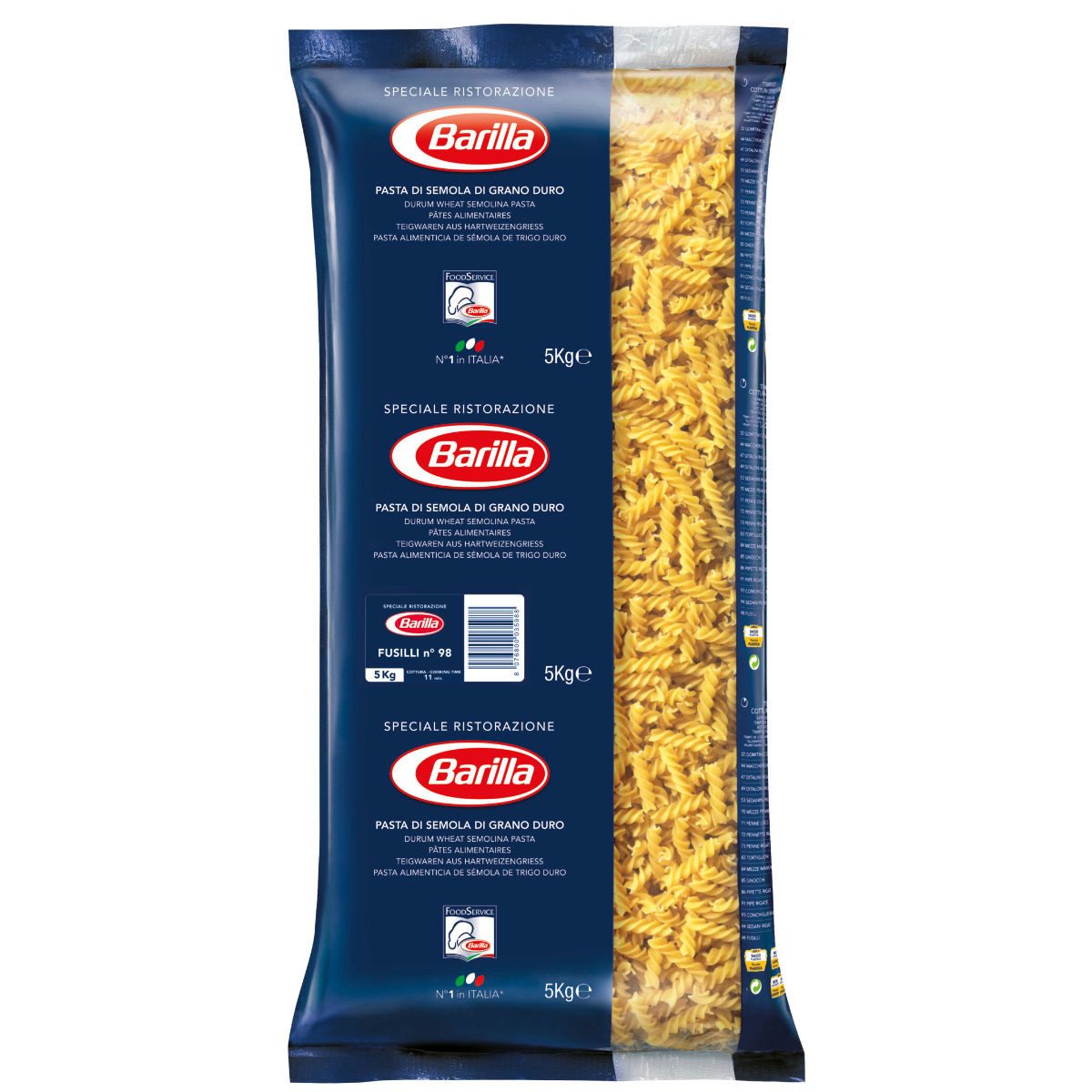 Barilla Nudeln, Barilla Pasta Fusilli Nr 098 Teigwaren aus Hartweizengrieß 5000g