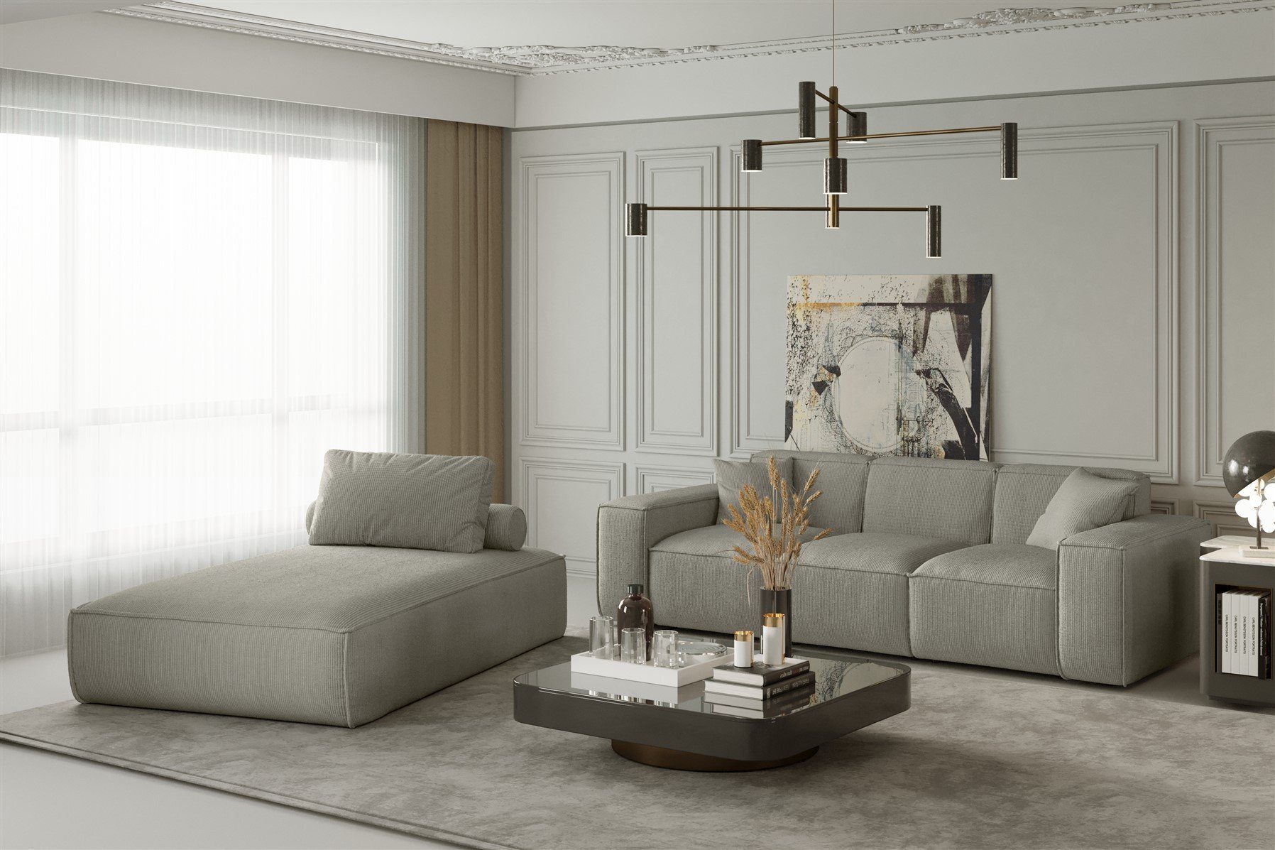 Fun Möbel Polstergarnitur Sofa-Set 2-teilig Chaiselongue günstig online kaufen