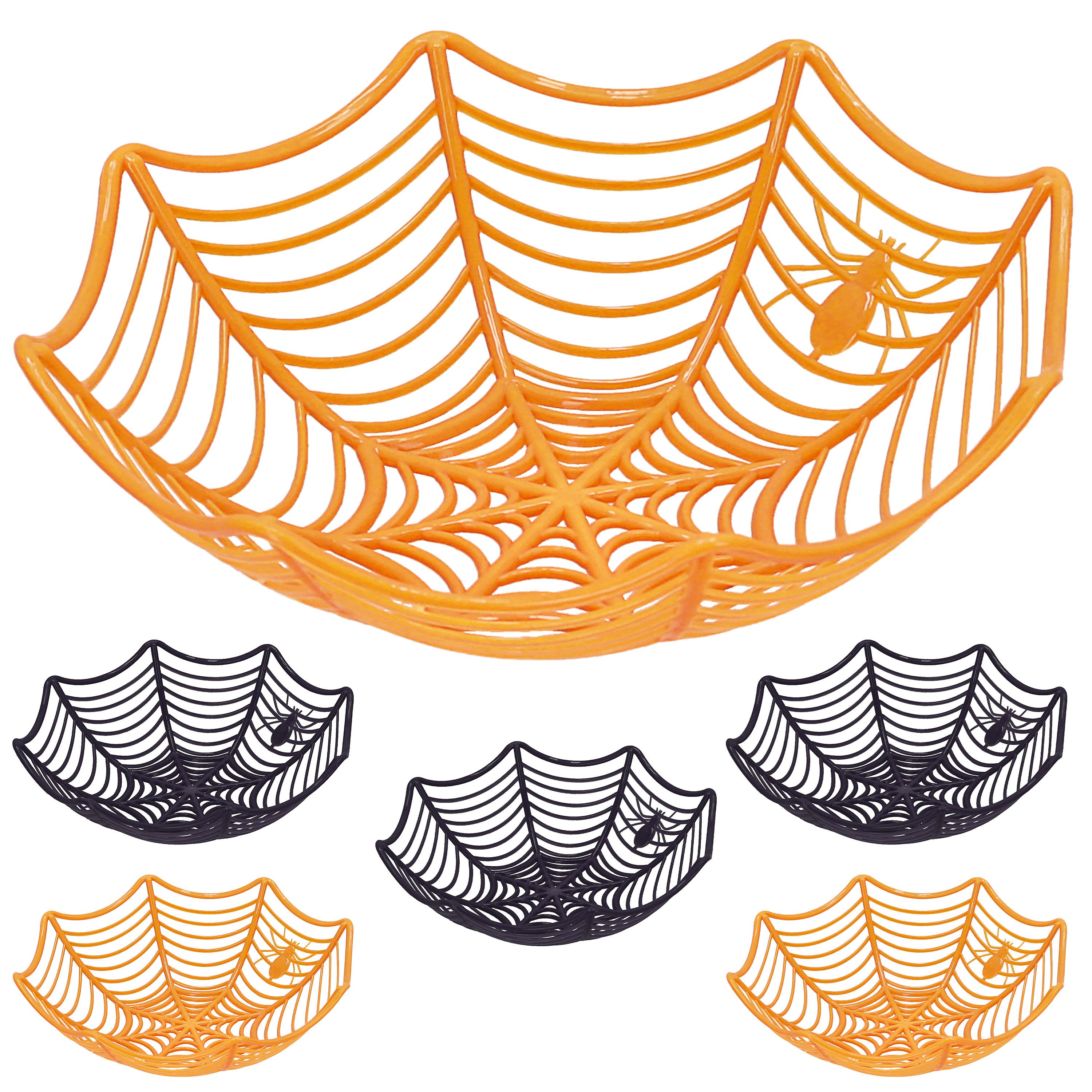 CEPEWA Dekoschale Schale Spinnenetz 6er Set PP orange schwarz 29x7cm Spinne Halloween