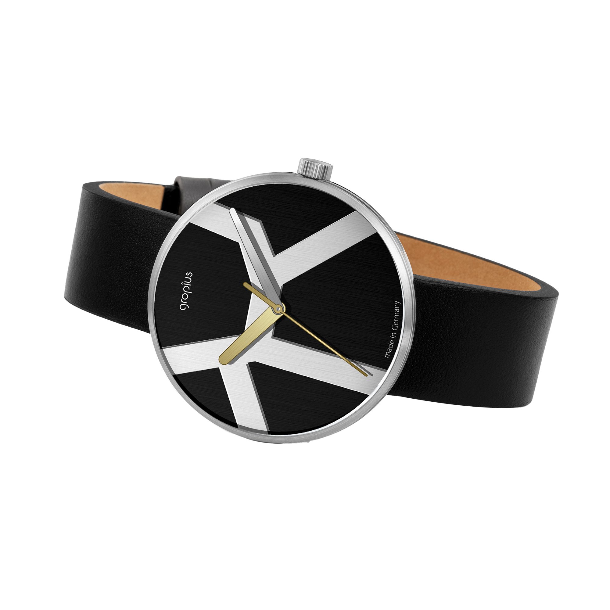 Walter Gropius Quarzuhr Made in Germany, Saphirglas, Forum Move Deluxe - WG 015-02Z WG 015-02Z, Limited Edition, Lederband mit Easy-Release System, Edelstahlgehäuse