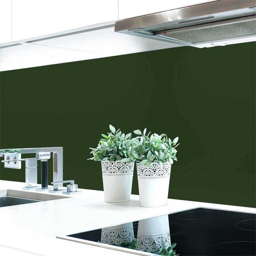 DRUCK-EXPERT Küchenrückwand Küchenrückwand Grüntöne Unifarben Premium Hart-PVC 0,4 mm selbstklebend Gelboliv ~ RAL 6014