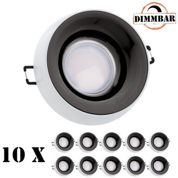 LEDANDO LED Einbaustrahler 10er LED Einbaustrahler Set Weiß mit LED GU10 Markenstrahler von LEDAN