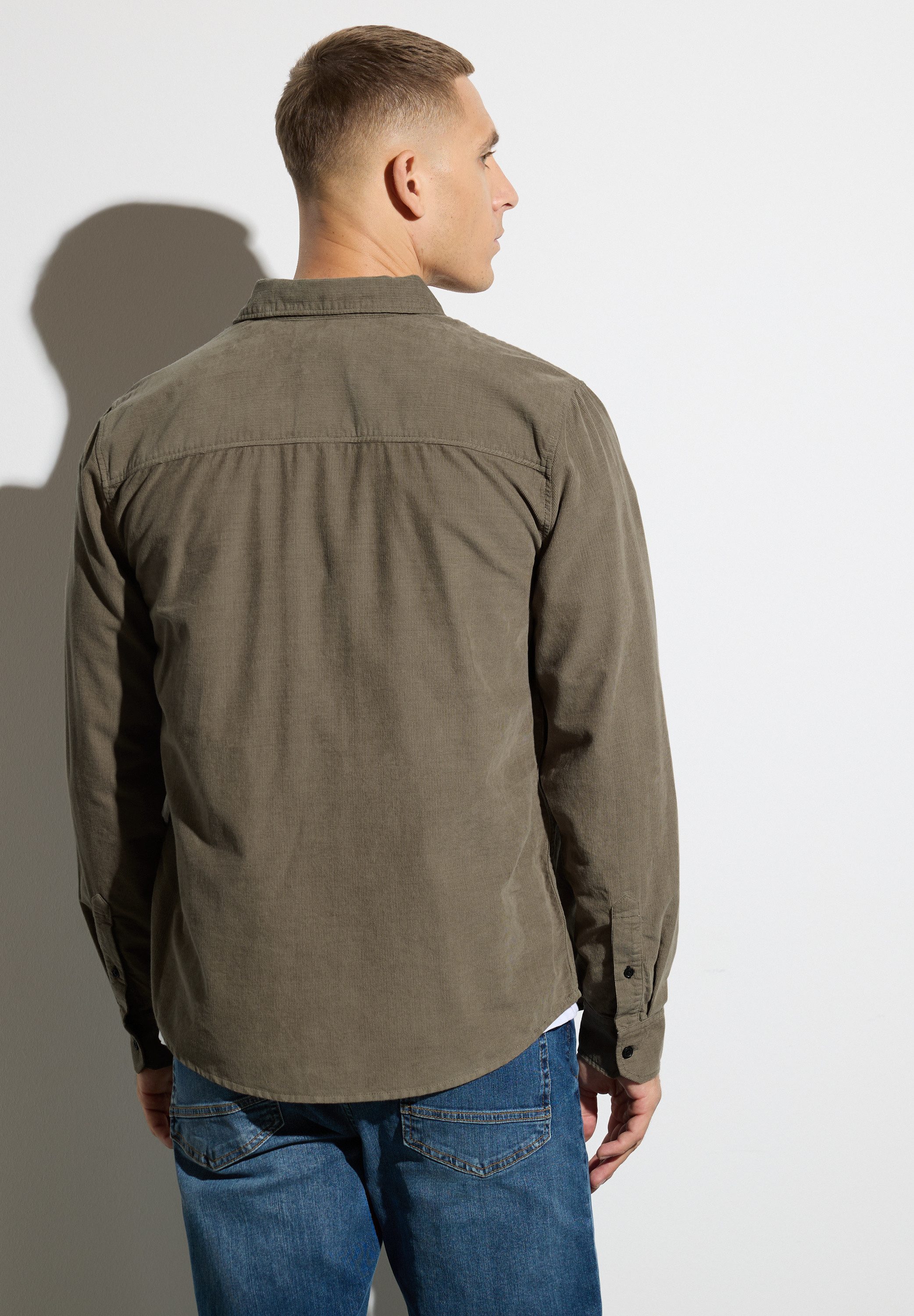 STREET ONE MEN Langarmhemd aus reiner günstig online kaufen