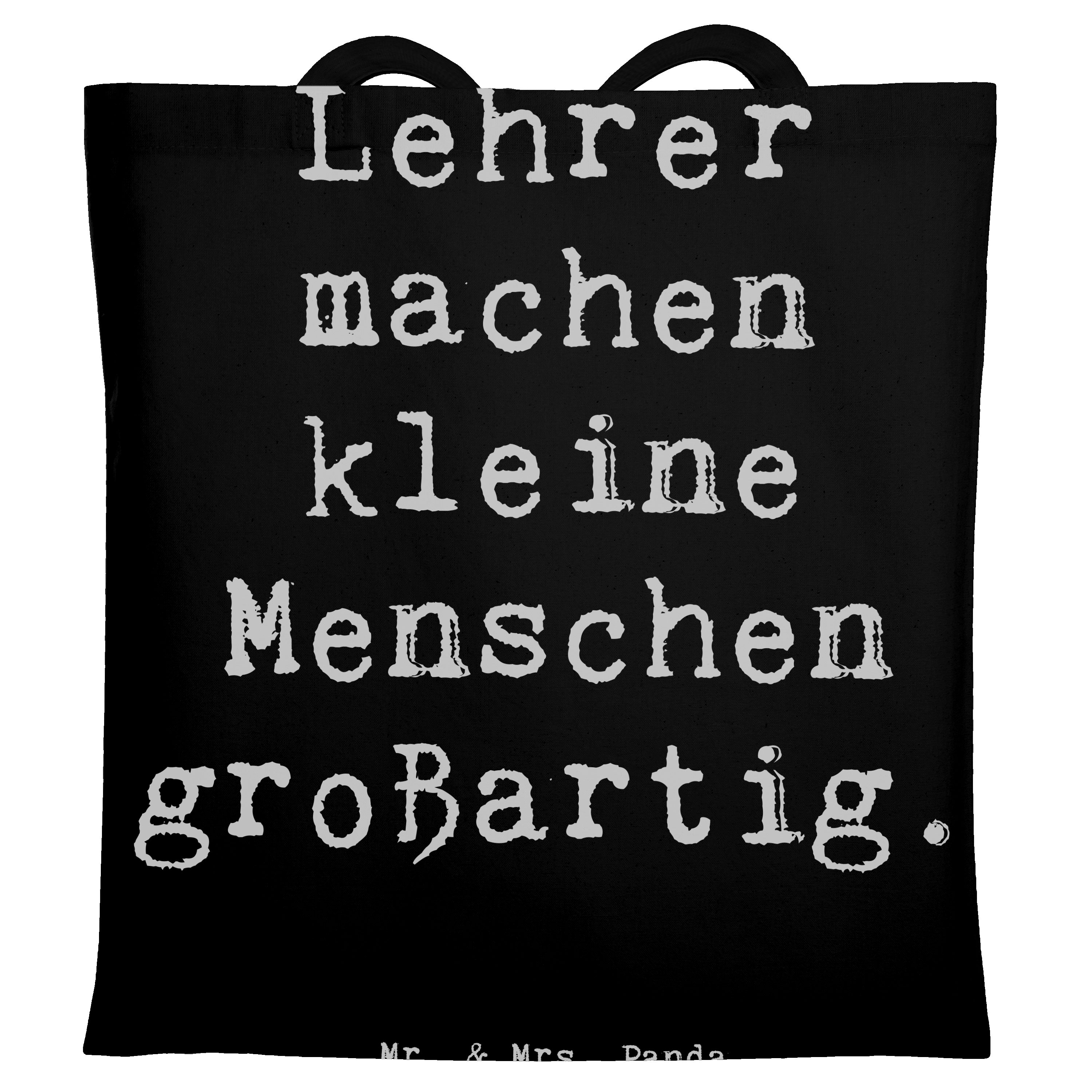 Tragetasche Lehrer Großartig - Schwarz - Geschenk, Jutebeutel, Danke, Schultertas