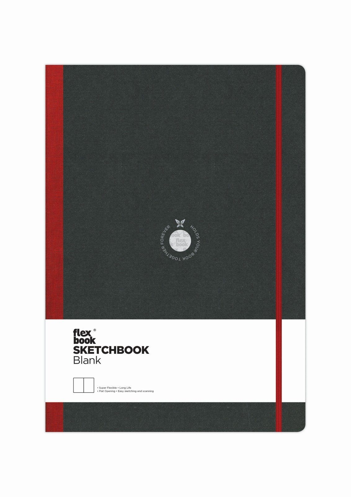 Rot Flexbook Sketchbook Global Flex Notizbuch 170g 22x31cm Munken Seiten Blanko 96 Papier / Skizzenbuch