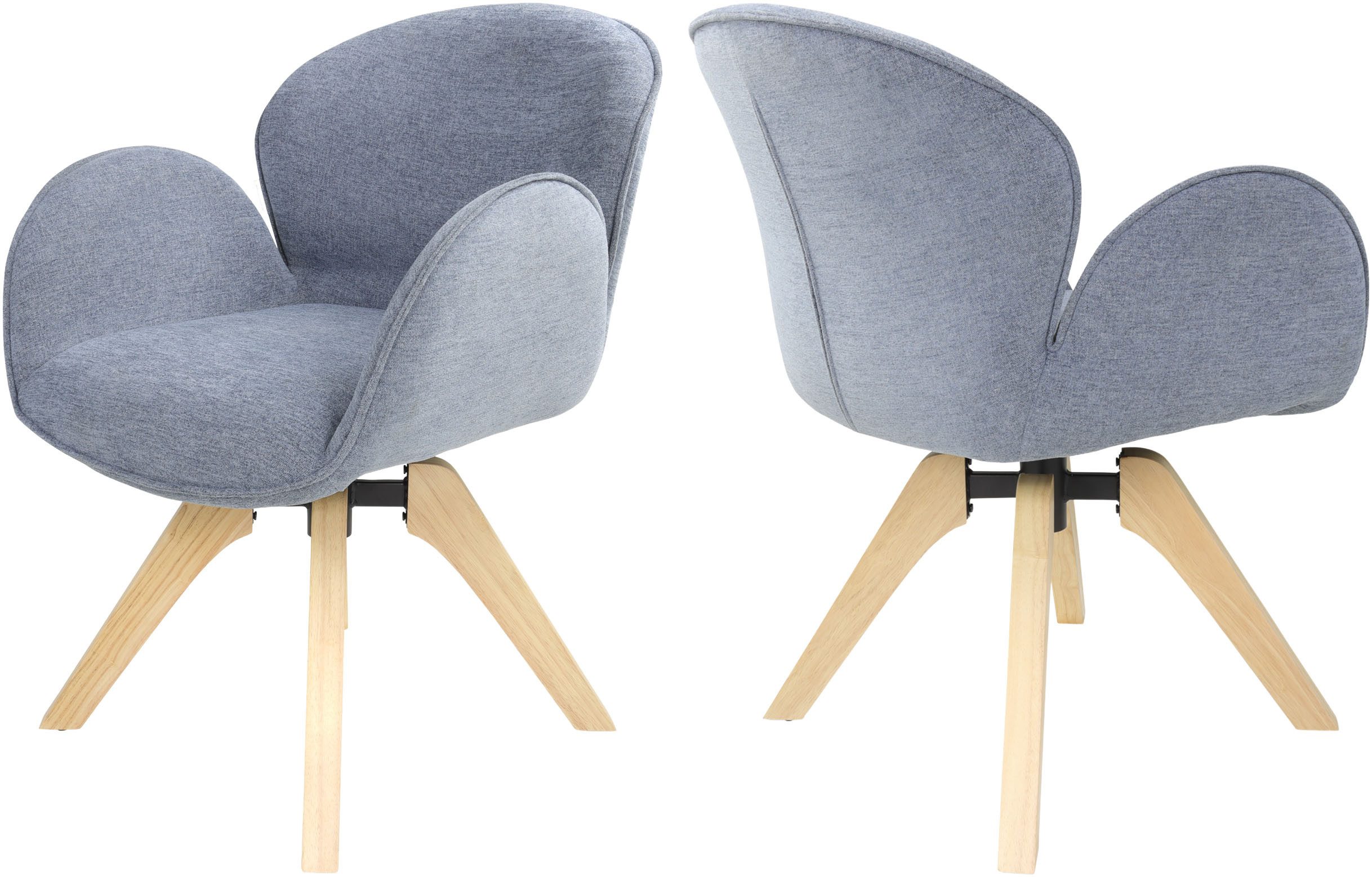 TOM TAILOR HOME Armlehnstuhl WINGS ARMCHAIR (Set, 2 St), mit Armlehnen, drehbar, Rückholfunktion, Massivholzgestell