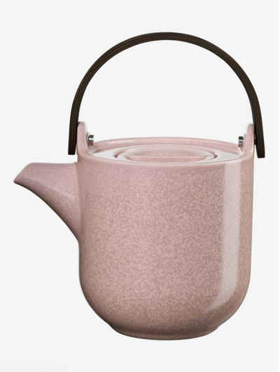 ASA Teekanne Coppa Hanami groß mit Edelstahlfilter Porzellan 1 L rosa glänzend, mit Holzgriff