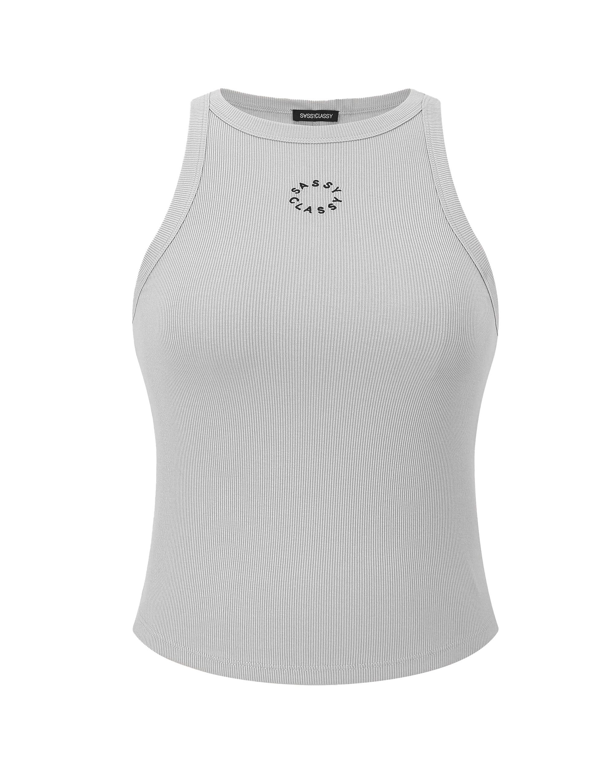 SASSYCLASSY Tanktop Tank Top mit Sassyclassy Stickerei Geripptes Top mit St günstig online kaufen