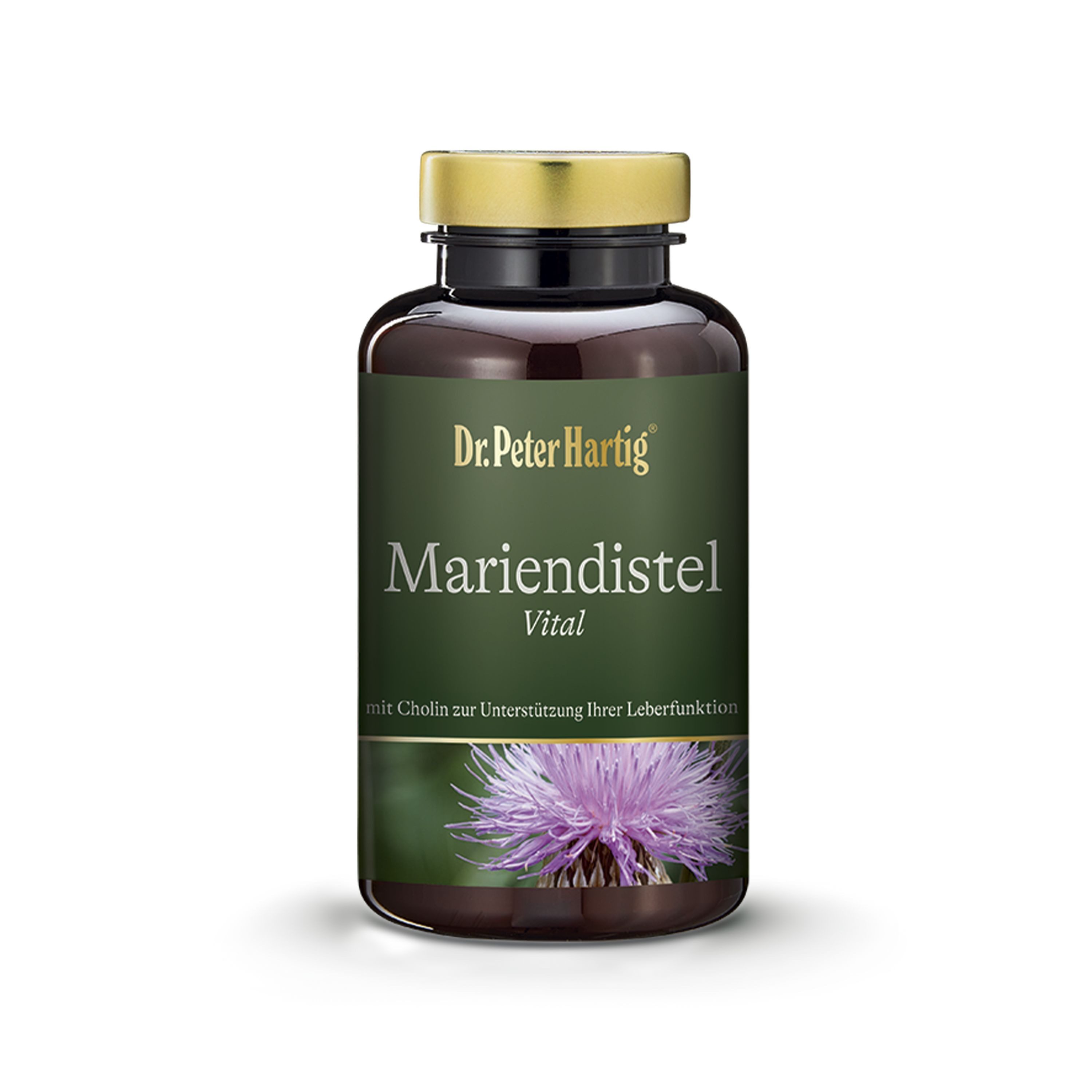 Dr. Peter Hartig Mariendistel Vital, unterstützt ihre Leber, Stoffwechsel, Cholin, Kapseln, 120 Kapseln, 60-Tages-Vorrat, à 69 g