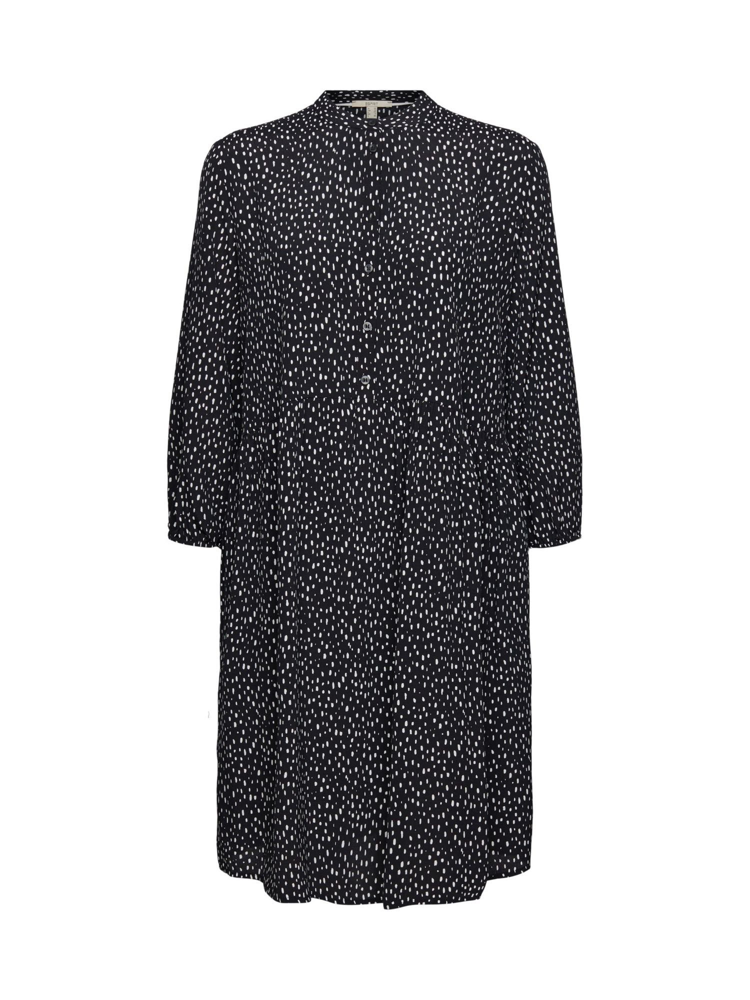 Esprit Midikleid Gemustertes Kleid, LENZING™ ECOVERO™ BLACK