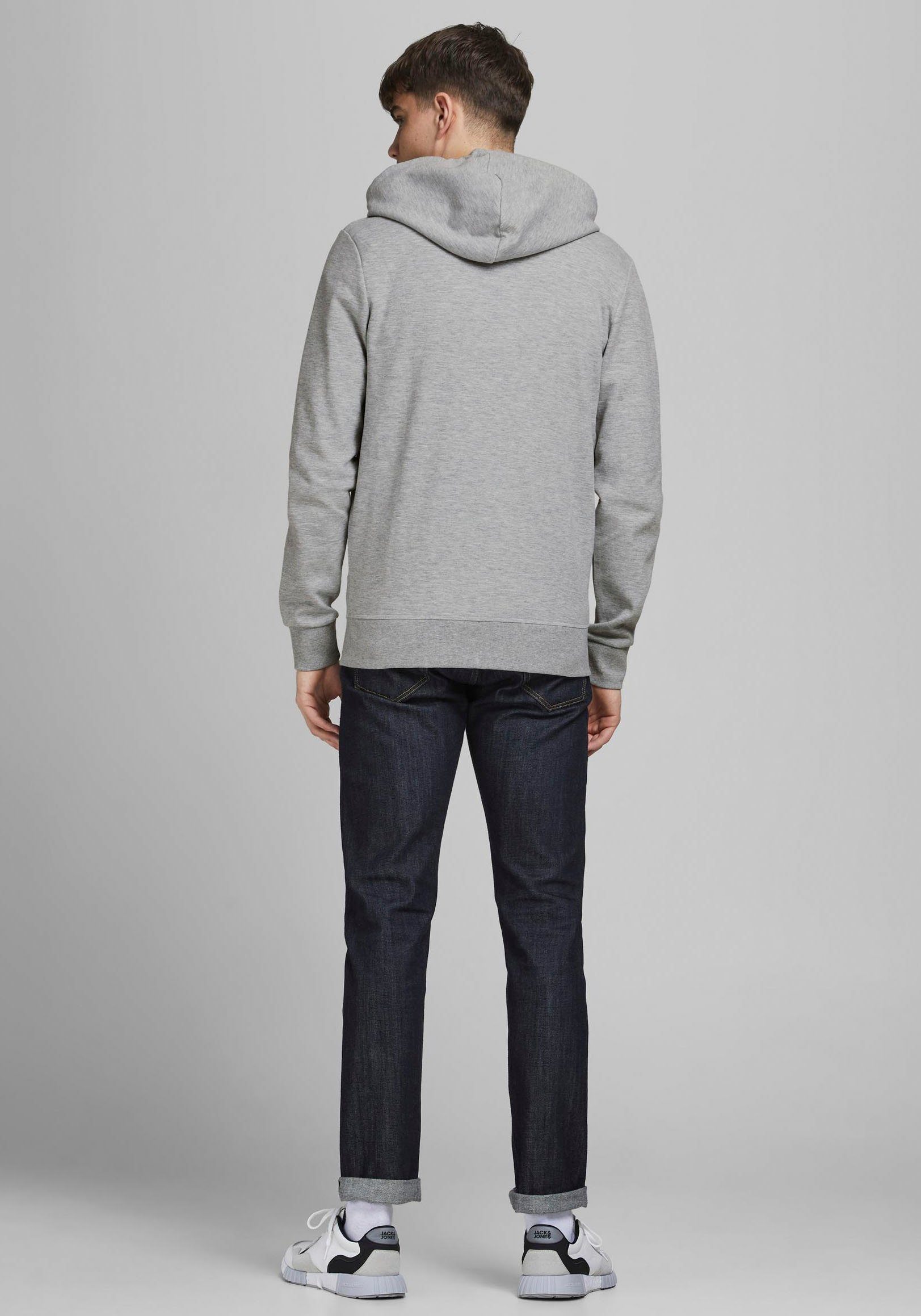 HOOD & Jones ZIP Kapuzensweatjacke SWEAT Jack BASIC hellgrau-meliert