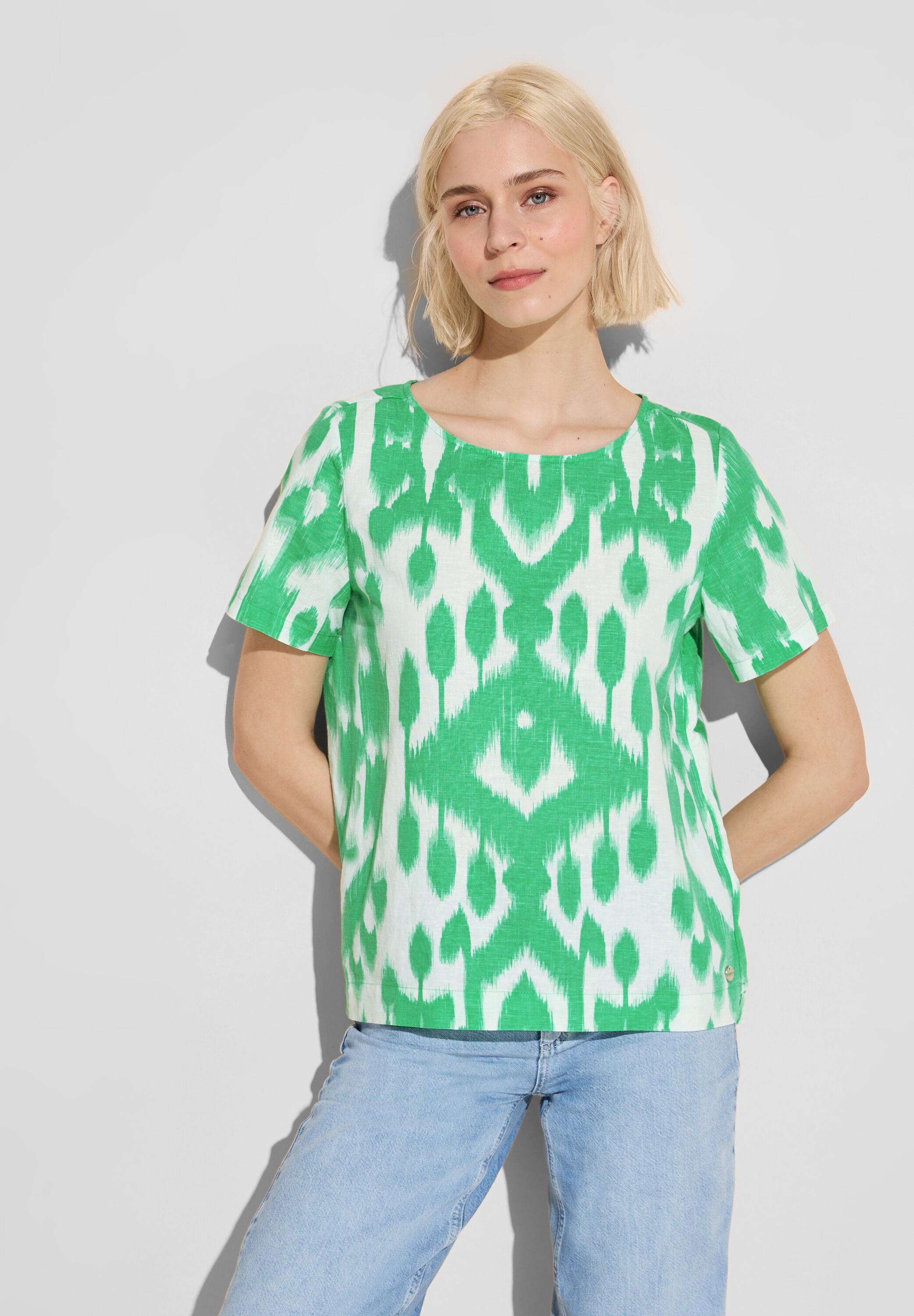 STREET ONE Kurzarmbluse mit Rundhalsausschnitt günstig online kaufen