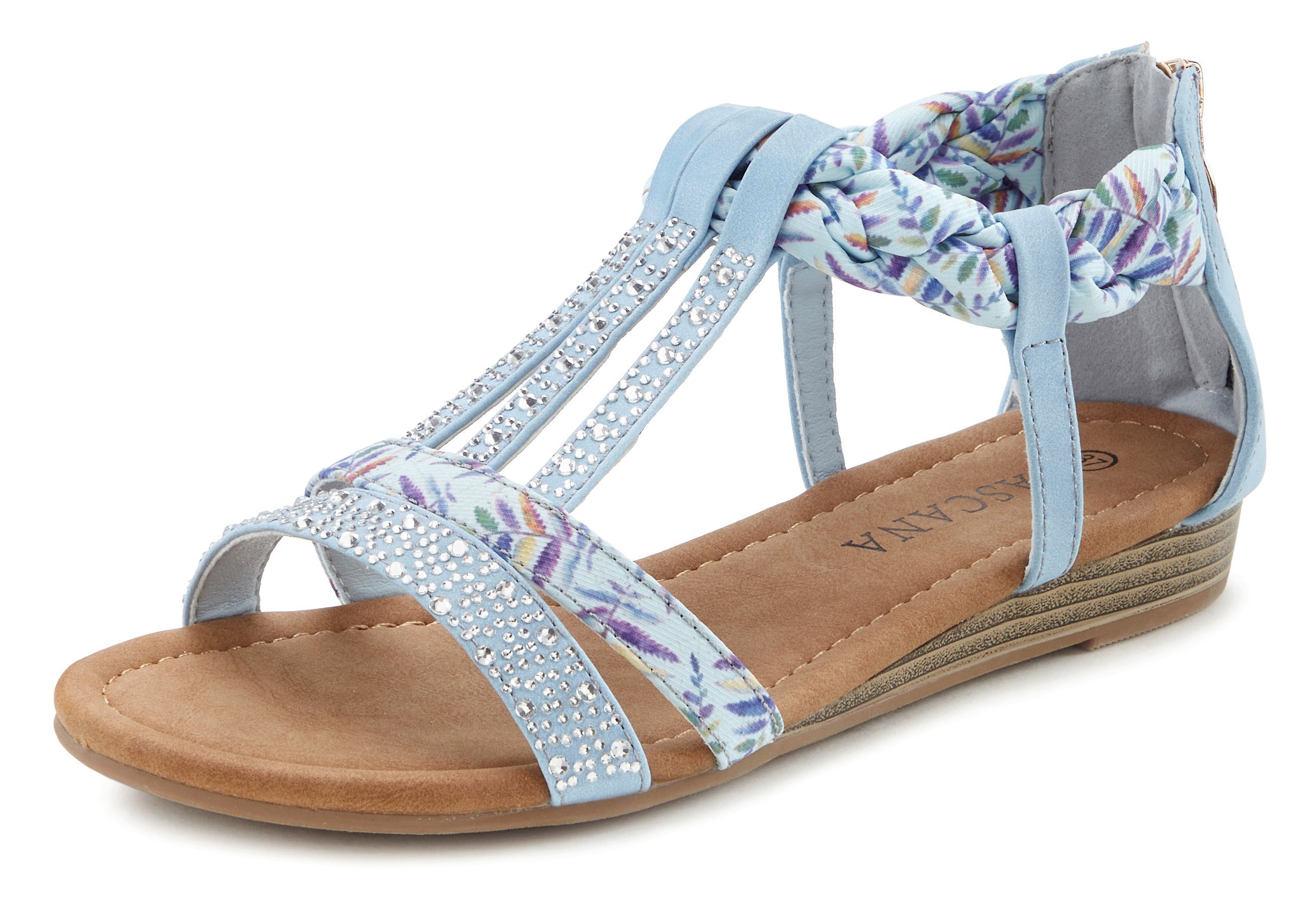 LASCANA Sommerschuh, Sandalette, Sandale mit Verzierung und kleinem Keilabs günstig online kaufen
