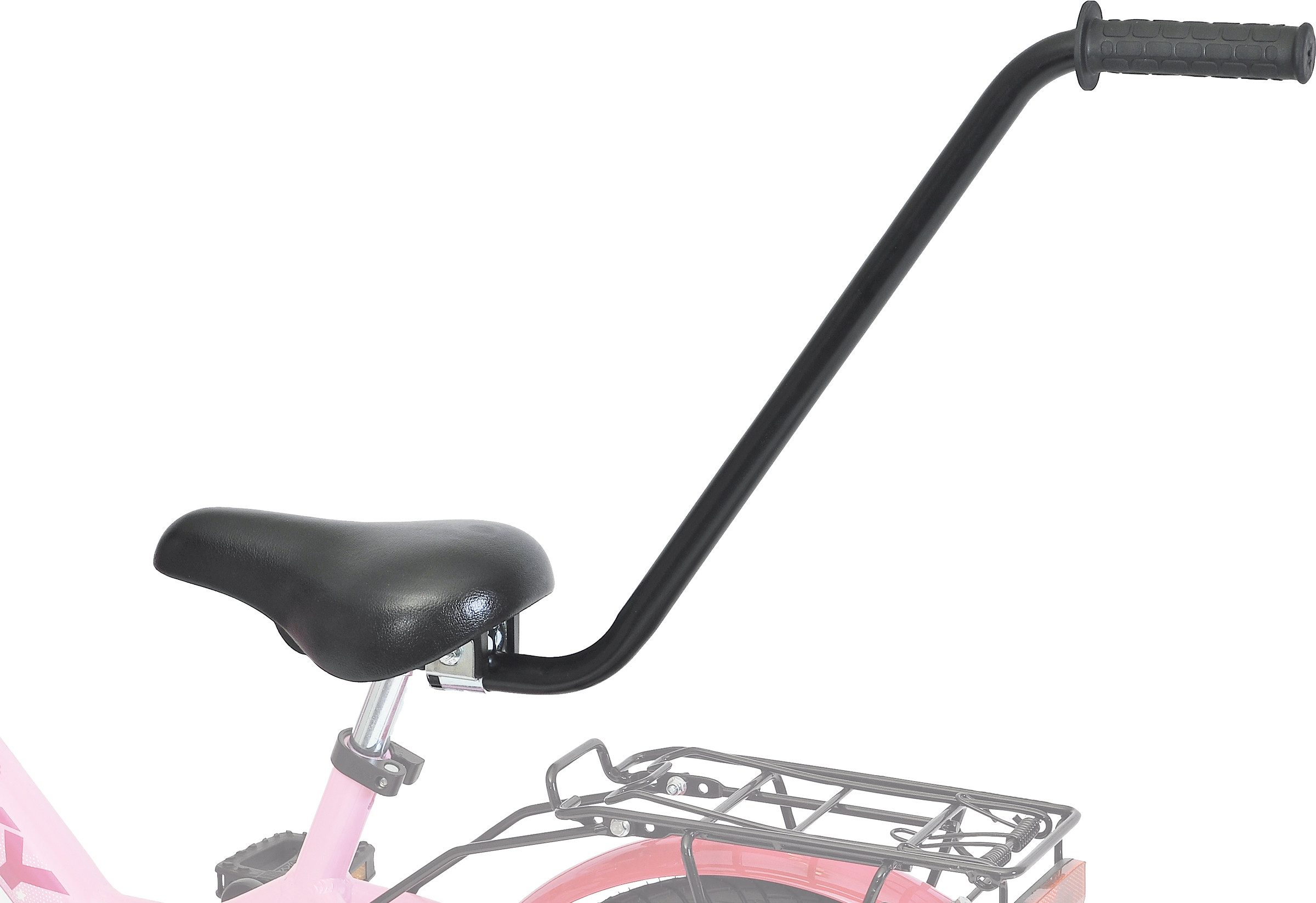 Kinderhaus Blaubaer Fahrradsattel Fahrradlernhilfe Sattel mit Schiebestange black TOP