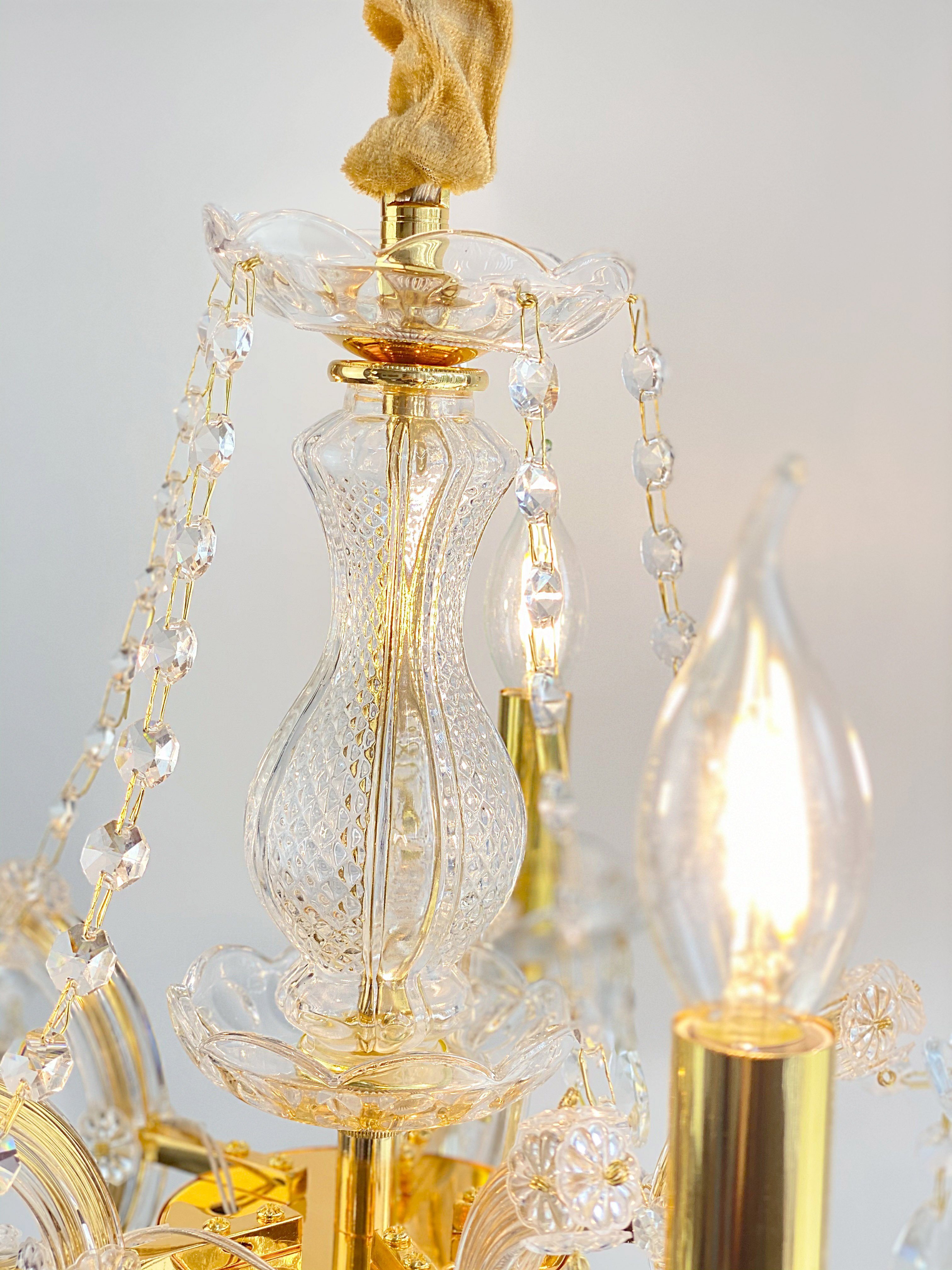 PGA-Lights Kronleuchter Kristall Kronleuchter Ø48cm 5 Leuchten mit funkelnden Bleikristall
