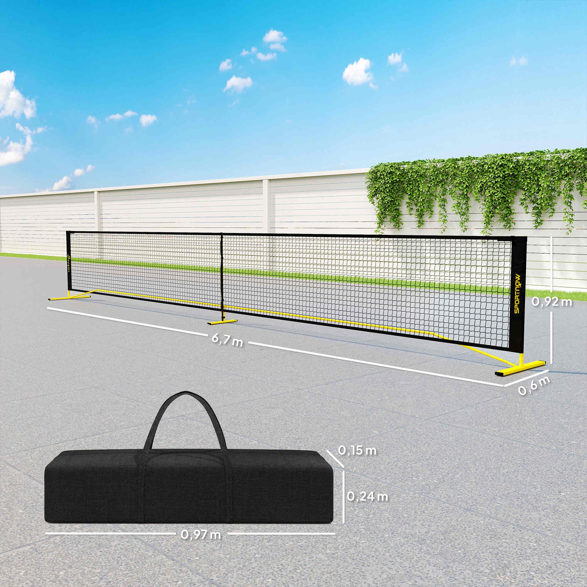 SPORTNOW Pickleballnetz Pickleball-Netzsystem mit Tragetasche (1-St), Metallrahmen für Innen- und Außenbereich