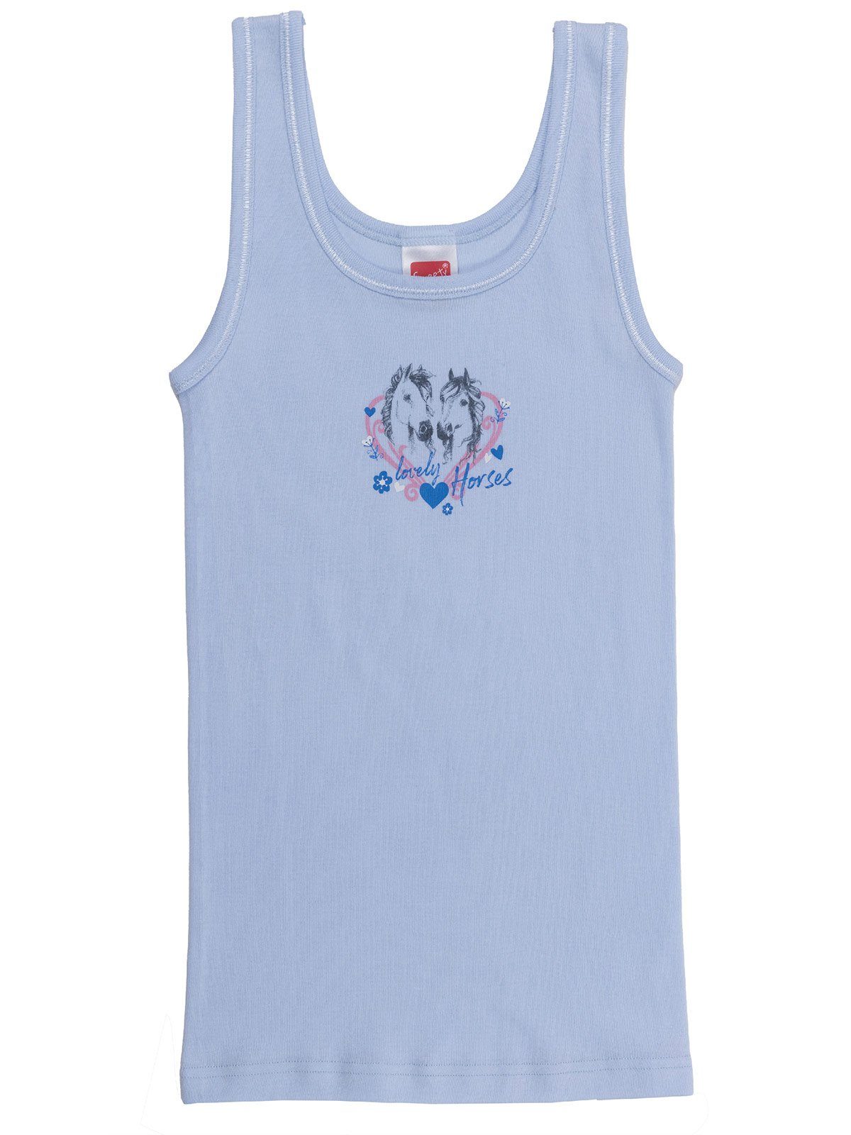 hohe for Unterhemd Kids 3er Feinripp Markenqualität Pack 3-St) Sweety (Packung, weiss-pastellblau Mädchen Unterhemd