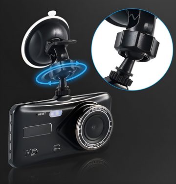HIYORI HD Auto-Dashcam mit Dual-Linsen, 4 Zoll Touchscreen, 1080P Auflösung Dashcam (Nachtsicht und Rückfahrkamera)