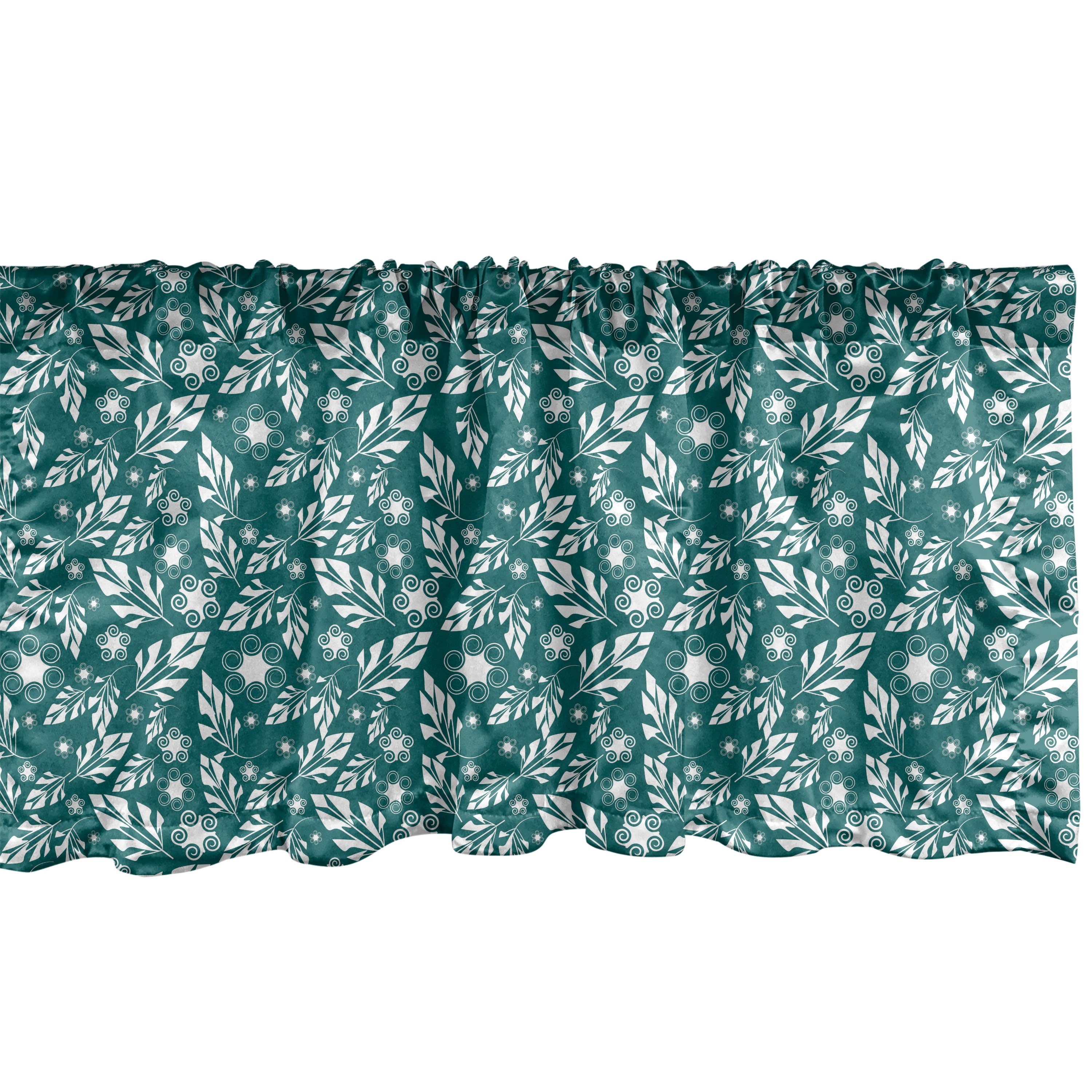 Scheibengardine Vorhang Volant für Küche Schlafzimmer Dekor mit Stangentasche, Abakuhaus, Microfaser, Botanisch Wald Natur Blooming