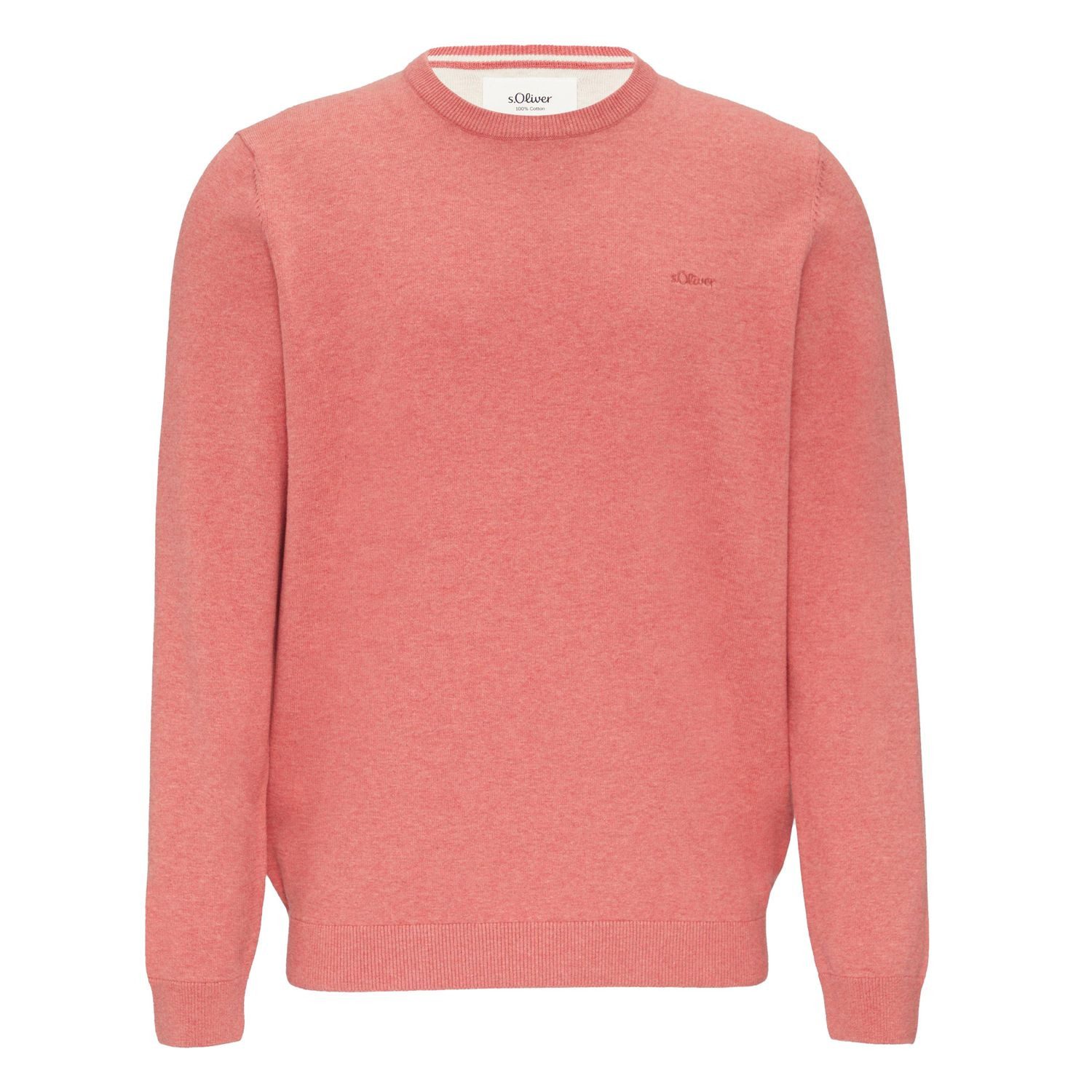 s.Oliver Rundhalspullover Casual (1-tlg) mit gesticktem Logo, Feinstrick, C günstig online kaufen