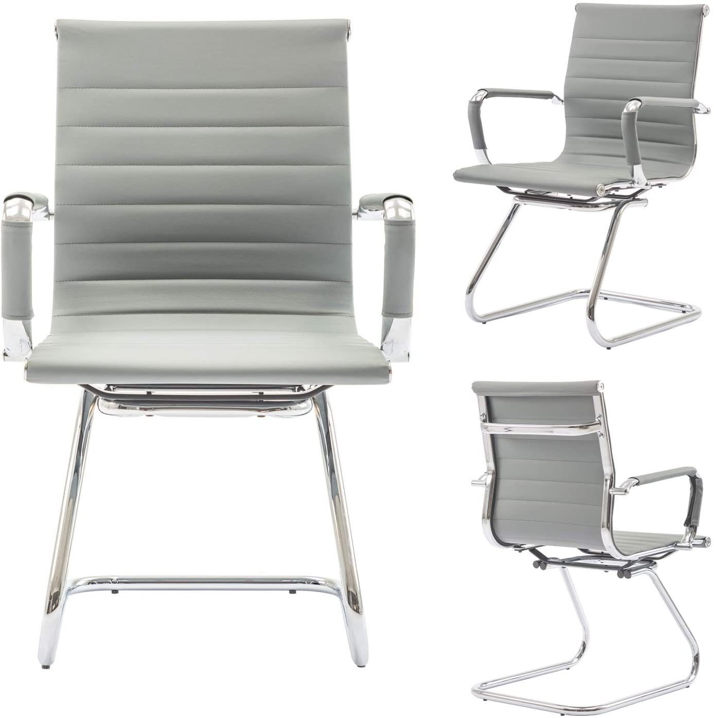 WAHSON OFFICE CHAIRS Bürostuhl 2 PU-Leder-Freischwinger Besucherstühle mit günstig online kaufen