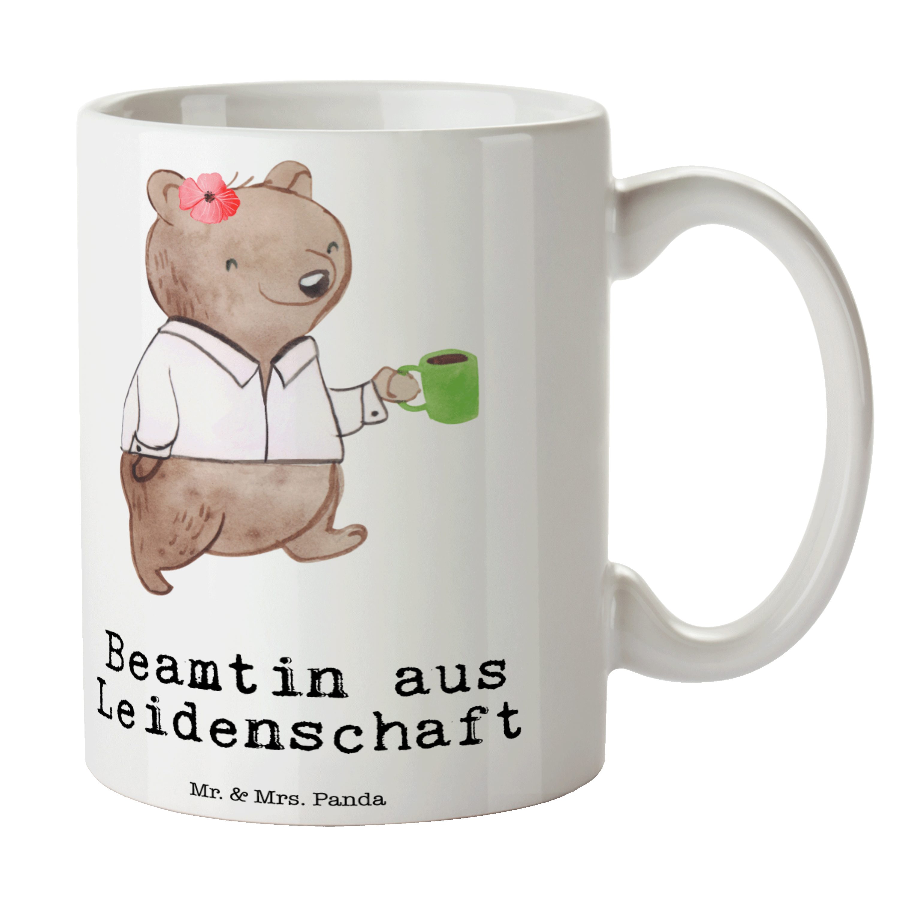 Mr. & Mrs. Panda Tasse Beamtin aus Leidenschaft - Weiß - Geschenk, Becher, Kaffeetasse, Kaff, Keramik