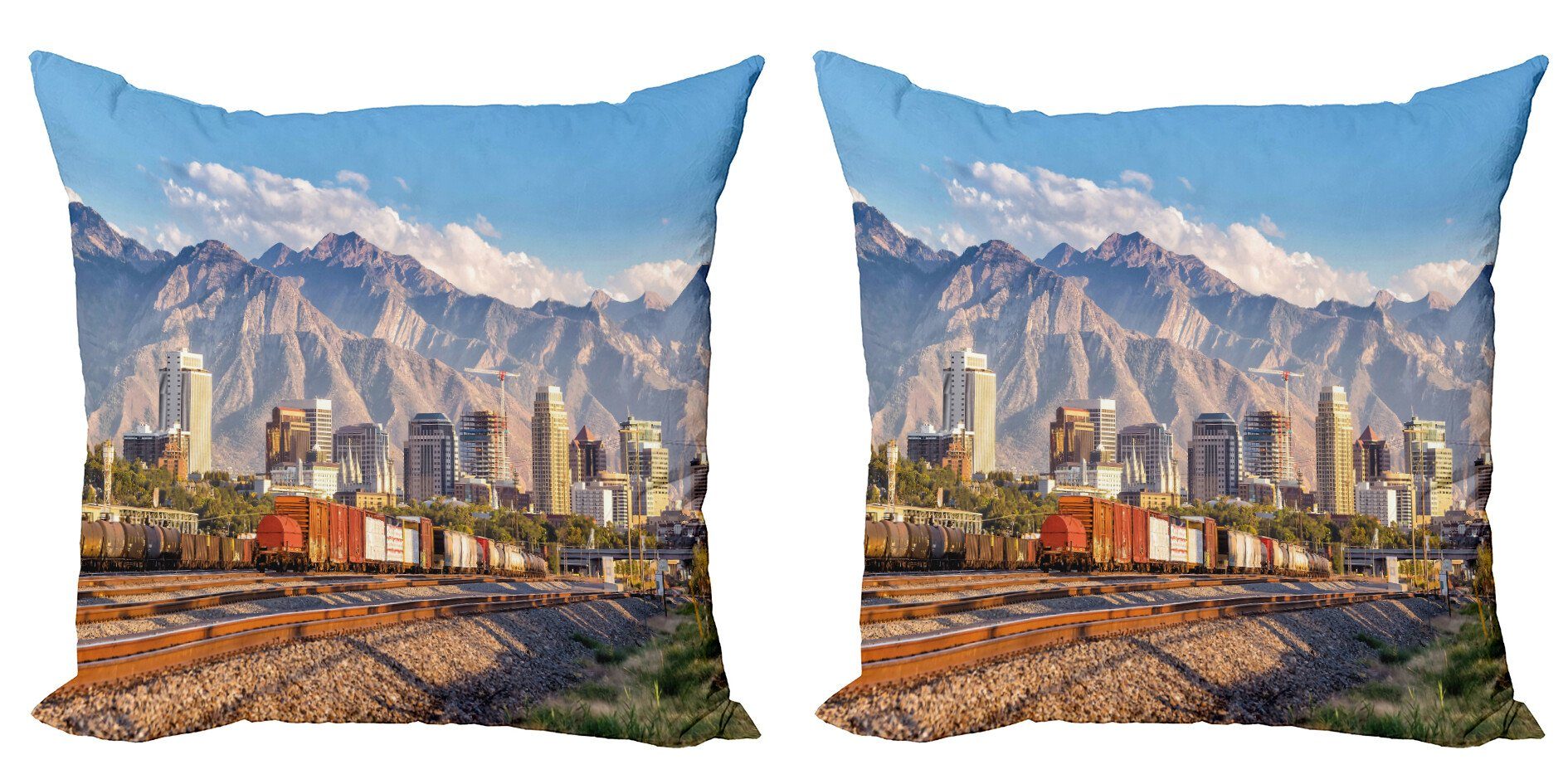 Kissenbezüge Modern Accent Doppelseitiger Digitaldruck, Abakuhaus (2 Stück), Städtisch Salt Lake City Utah USA