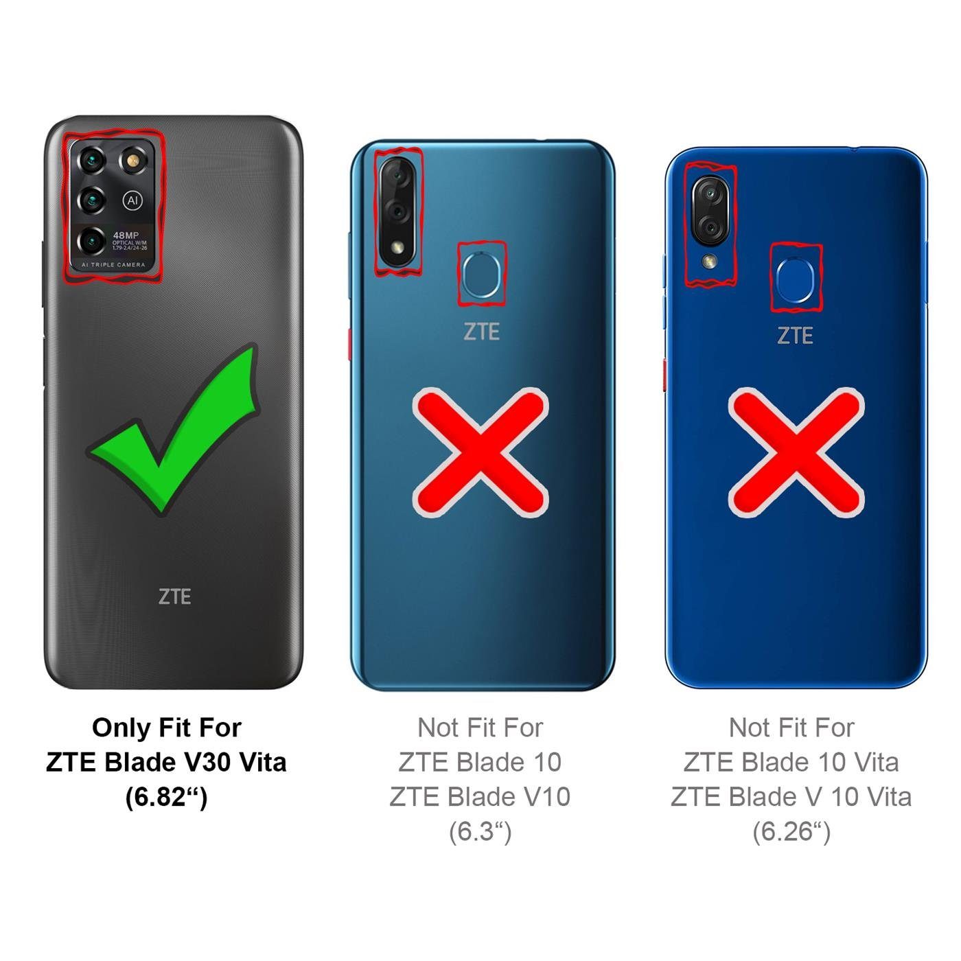 CoolGadget Handyhülle Book Case Handy Tasche für ZTE Blade V30 Vita 6,82 Zoll, Hülle Klapphülle Flip Cover für ZTE V 30 Vita Schutzhülle stoßfest