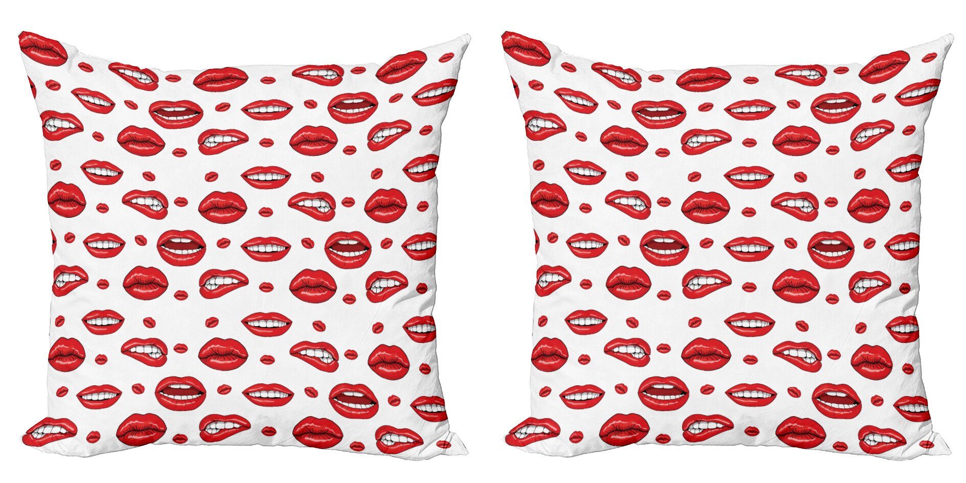 Frau Lippen Kissenbezüge mit Doppelseitiger (2 Digitaldruck, rot Stück), Accent Abakuhaus Gestures Modern