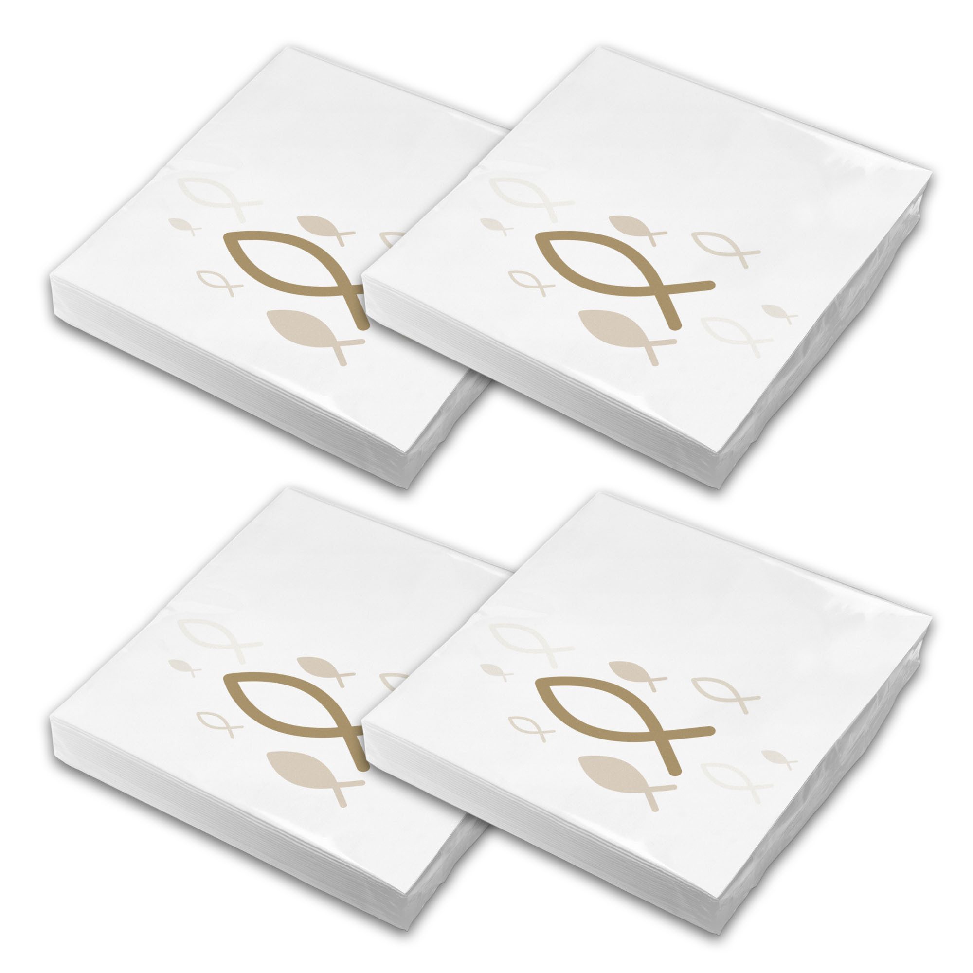 Weiße Servietten 1-lagig – Packung Mit 100 Stück, 30x30 Cm, 4-fach Gefaltet