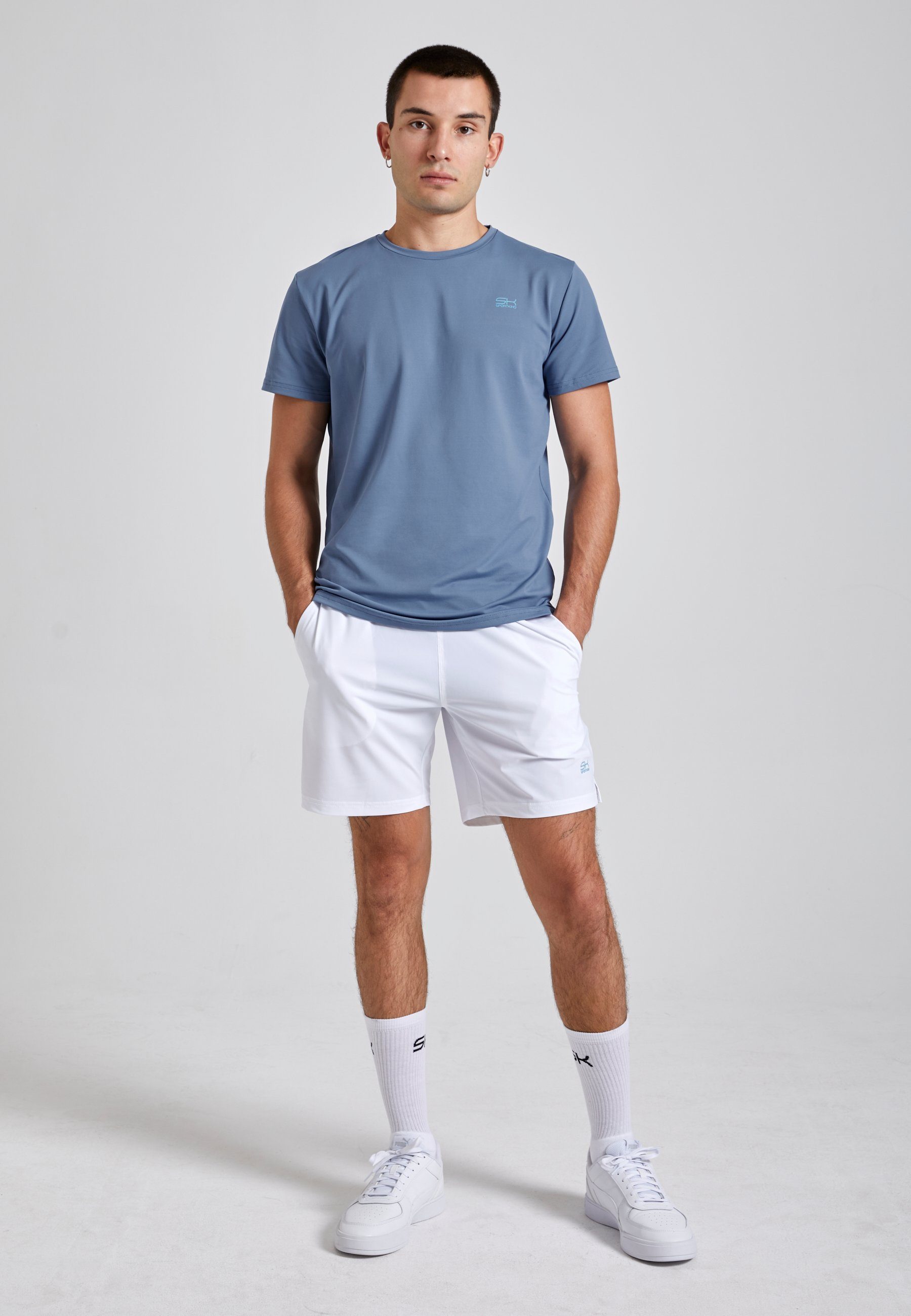 SPORTKIND Funktionsshirt Rundhals Herren & T-Shirt grau Jungen blau Tennis