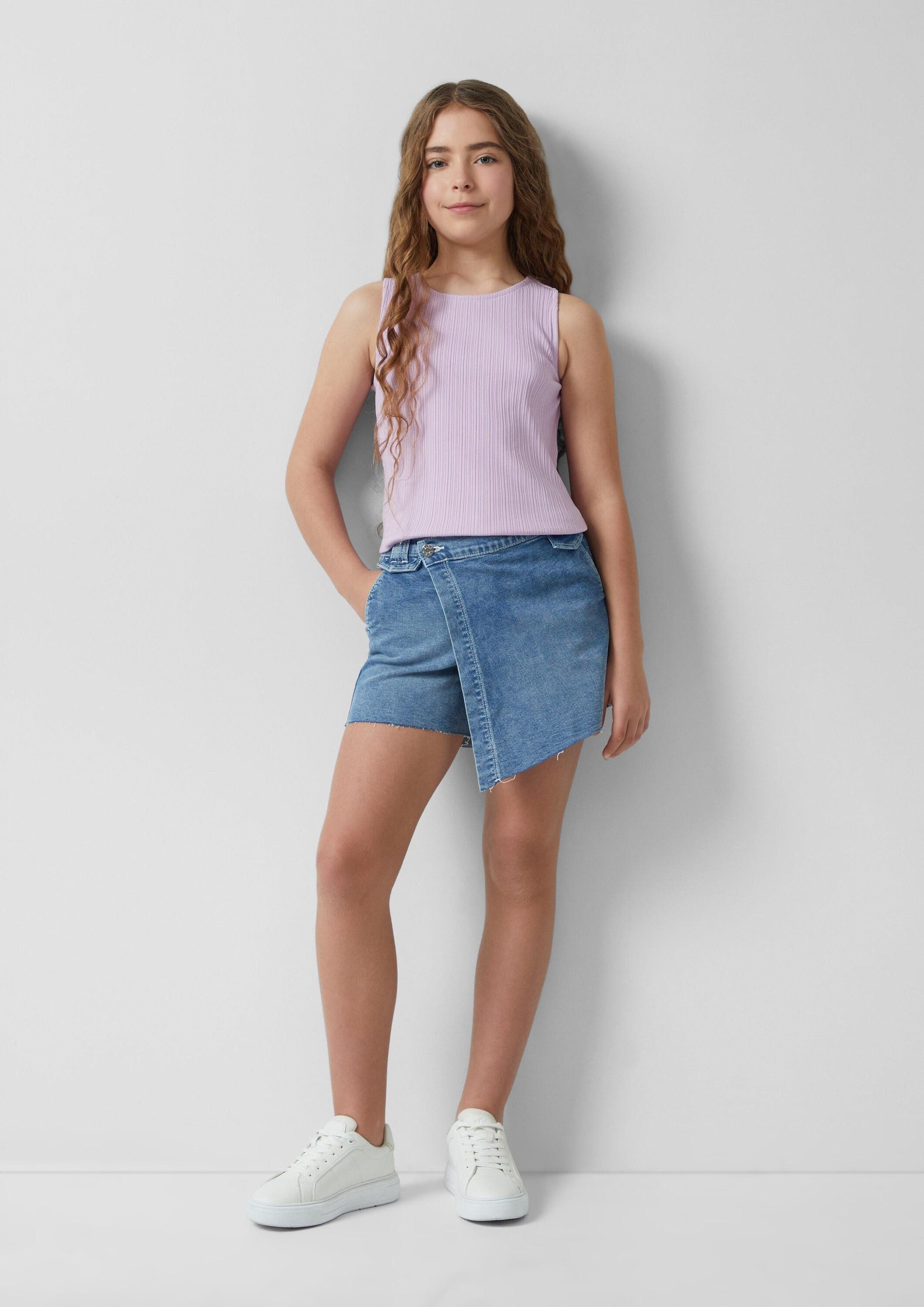 s.Oliver Muskelshirt T-Shirt Elastisches Top aus Rippware mit Cut Out