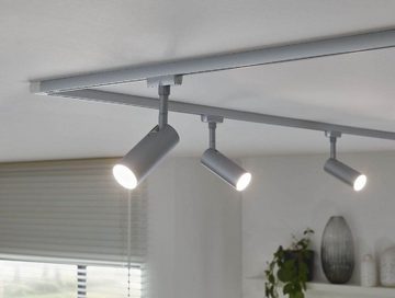 Paulmann Schienensystem-Sets URAIL BASISSET TUBO INKL VIER SPOTS IN CHROM MATT, (Enthält vier URail-Spots), Chrom matt, Inkl. Leuchtmittel, 3000 K, 480 lm, 230 V, LED-Technik