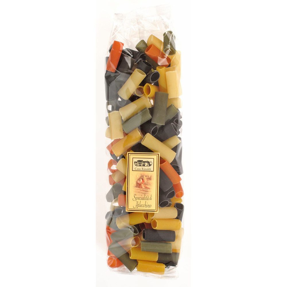 Casa Rinaldi Nudeln, Casa Rinaldi Rigatoni Arlecchino 5 farbig in einem Beutel 500g