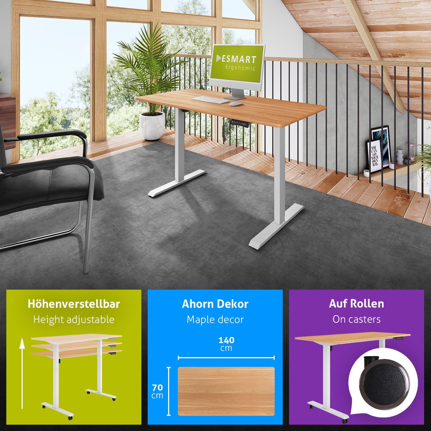 ESMART Schreibtisch ESMART Germany, ETX-121 Elektrisch günstig online kaufen