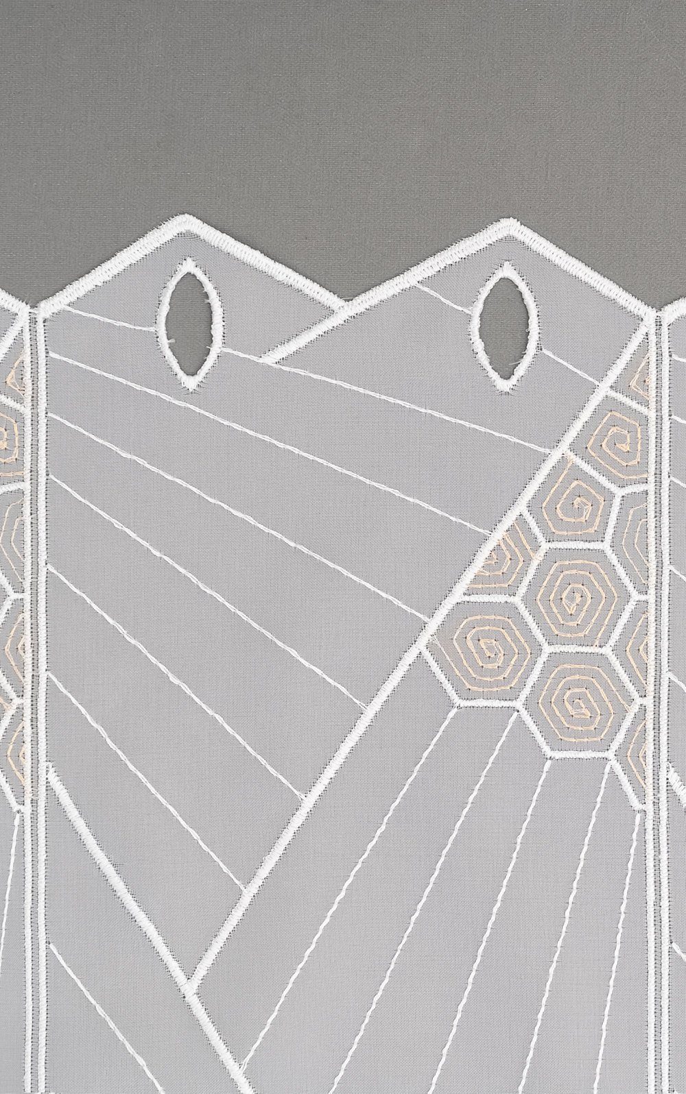 beige transparent, HxB Wabenmuster, Plauener Scheibengardine hellbeige (1 Spitze®, 40x48.9cm St),