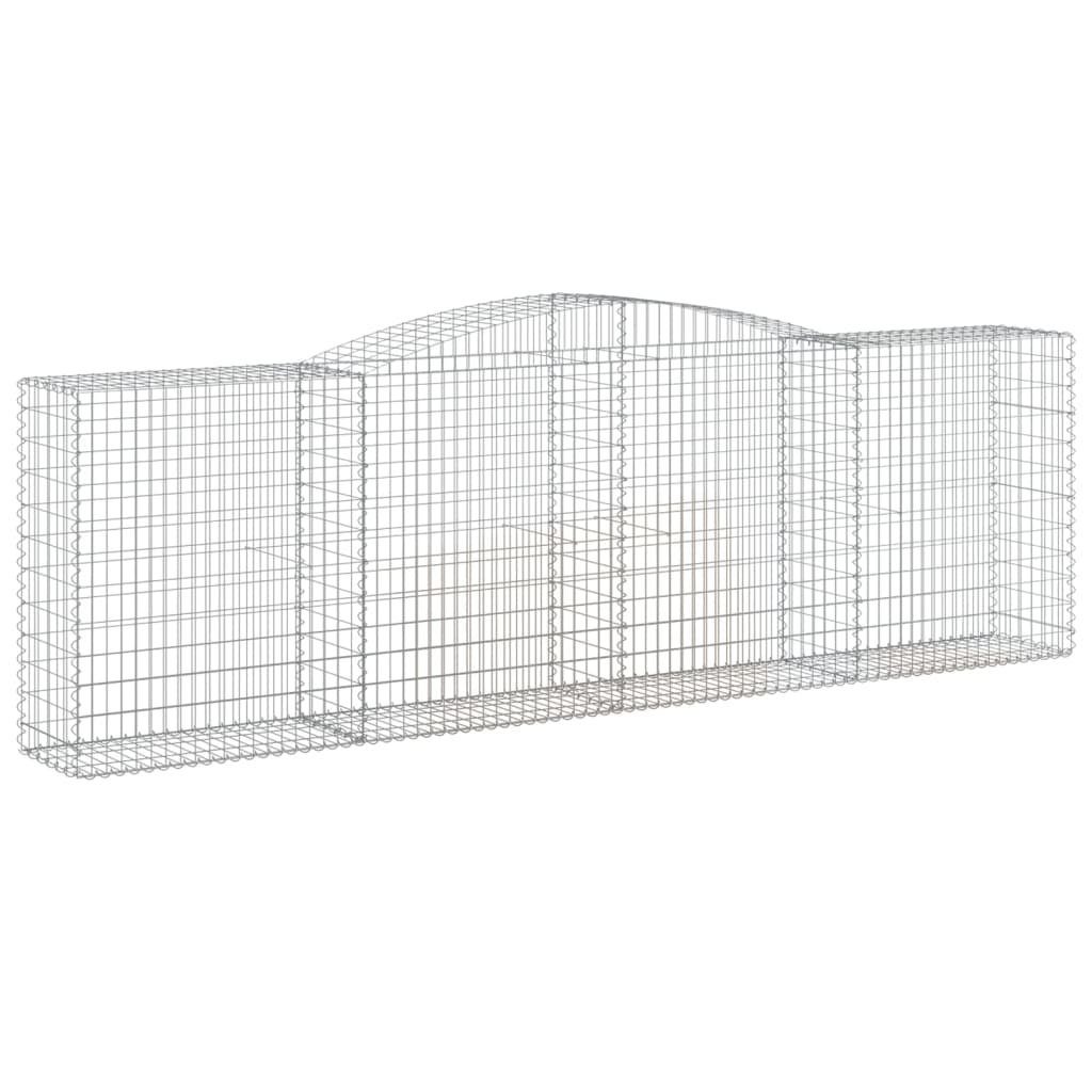 vidaXL Blumentopf Gabionen mit Hochbogen 2 Stk. 400x50x120/140cm Verzinktes Eisen (2 St)