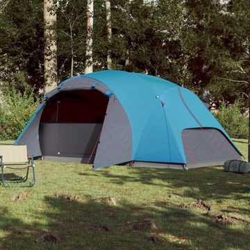 vidaXL Vorzelt Campingzelt 8 Personen Blau 360x430x195 cm 190T Taft